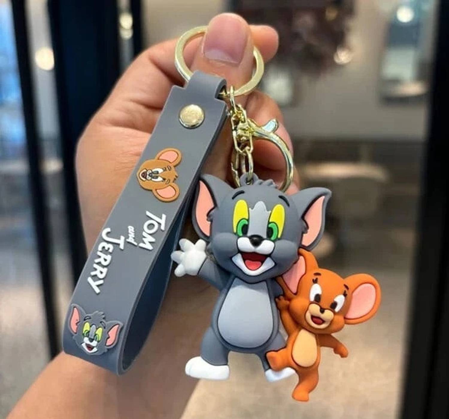 Mini foot prints Tom and Jerry 3D Silicone Keychain Pair Pack of 1 - Image 3