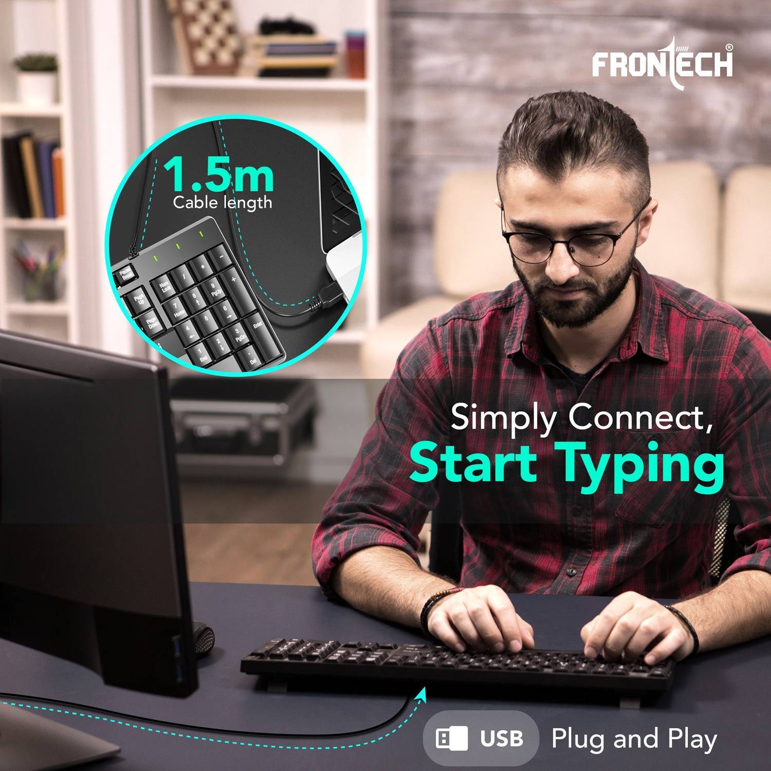 Frontech FT-1671 Wired USB Desktop Keyboard - Image 3