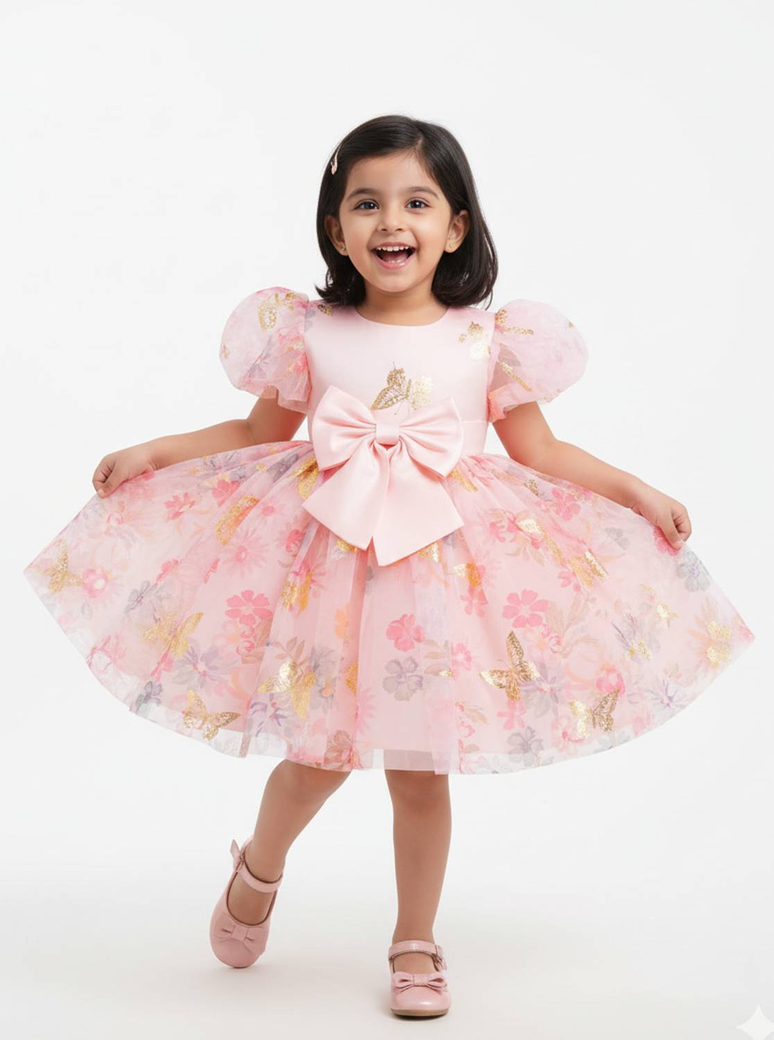 LAADO FASHION SHOP Indi Girls Midi/Knee Length Festive/Wedding Dress