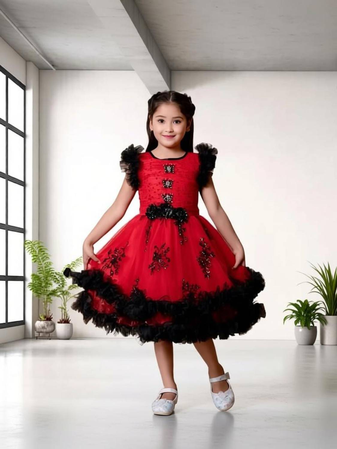 GAFFAR STORES Girls Calf Length Party Dress