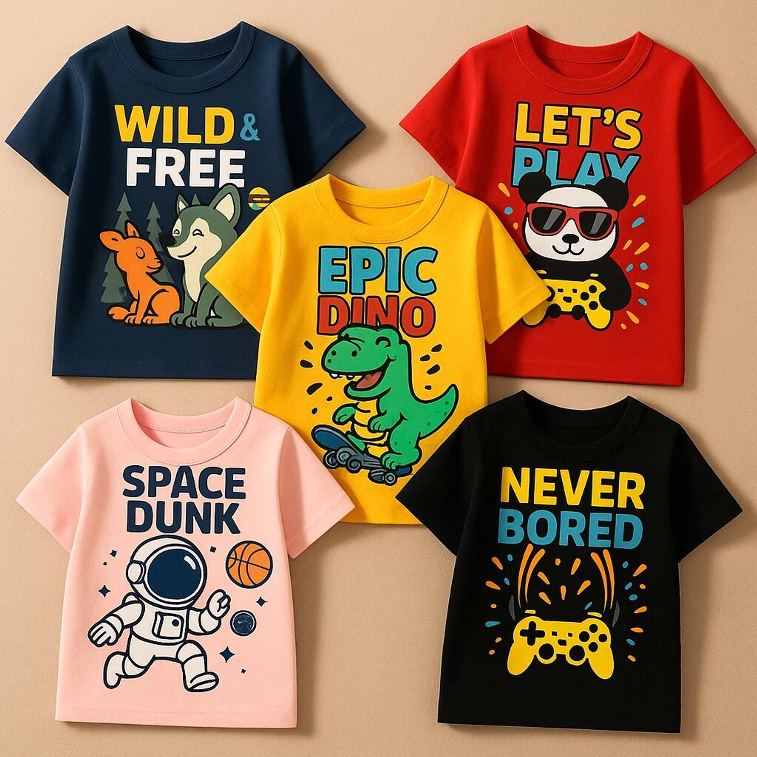 FASHIONATE WORLD Boys Printed Pure Cotton T Shirt