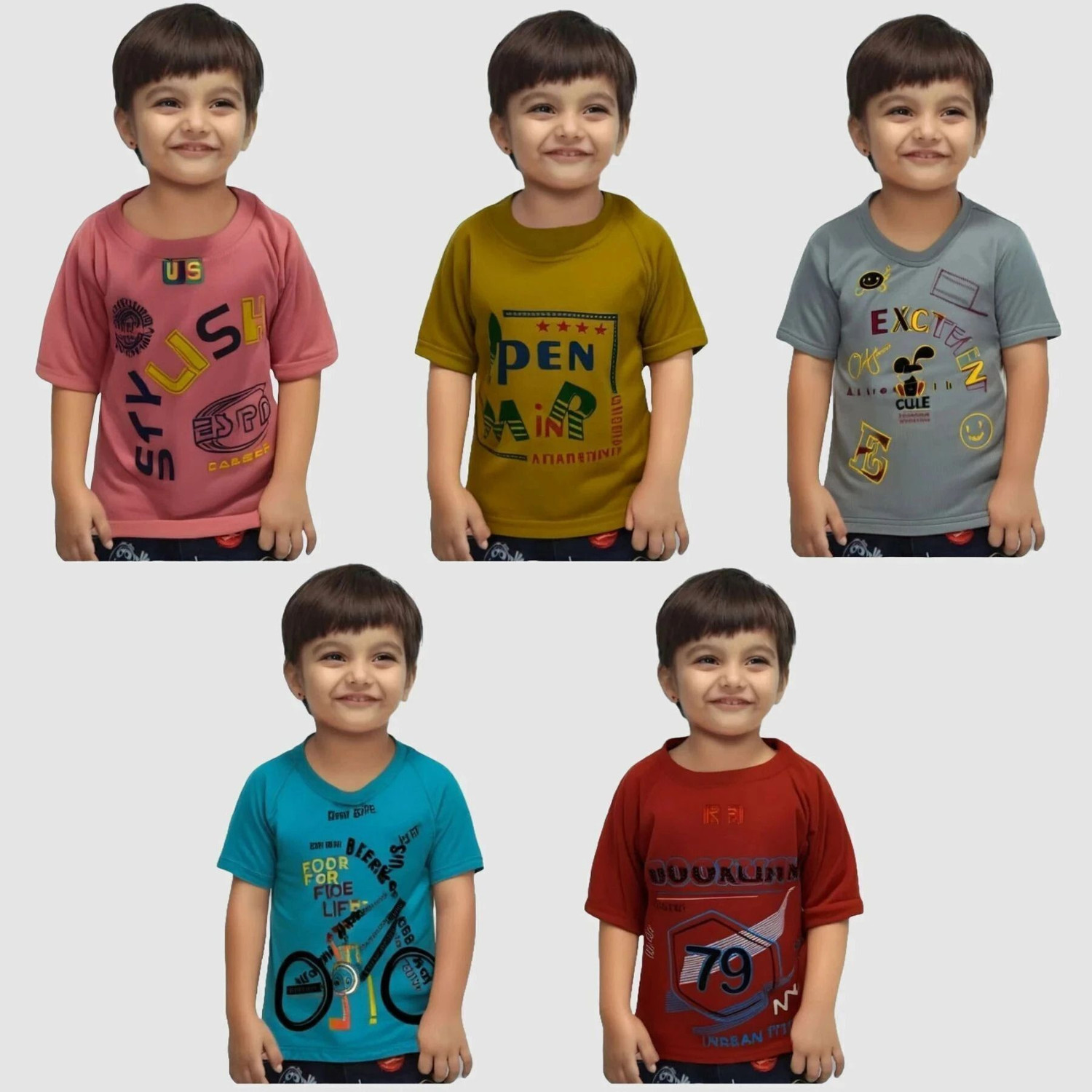 Swarnavaran Baby Boys & Baby Girls Printed Cotton Blend T Shirt