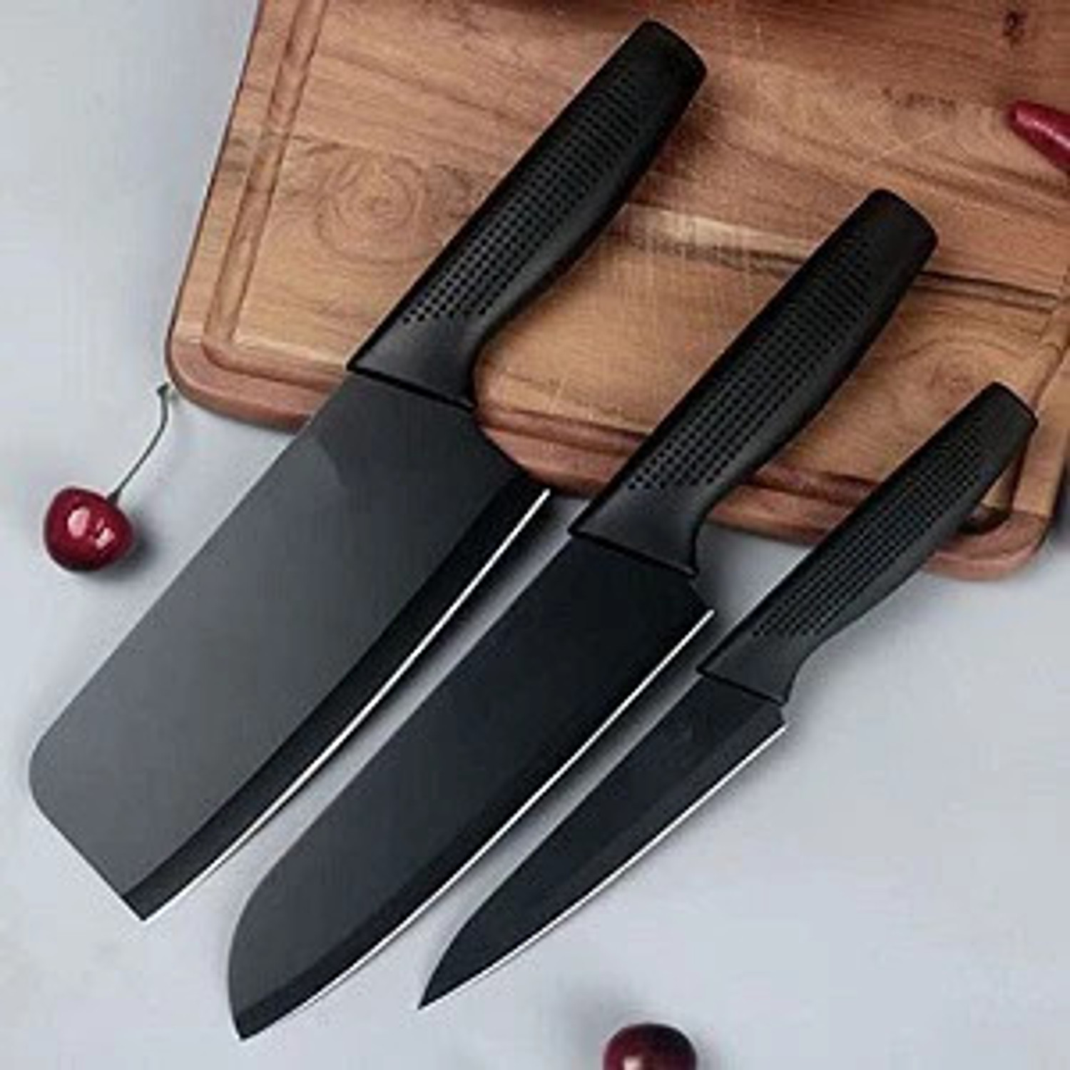 Ashlok 3 Pc Stainless Steel Knife Set High Carbon SS Ultra Sharp Butcher, Meat, Pairing, Vegetable Knife for Kitchen