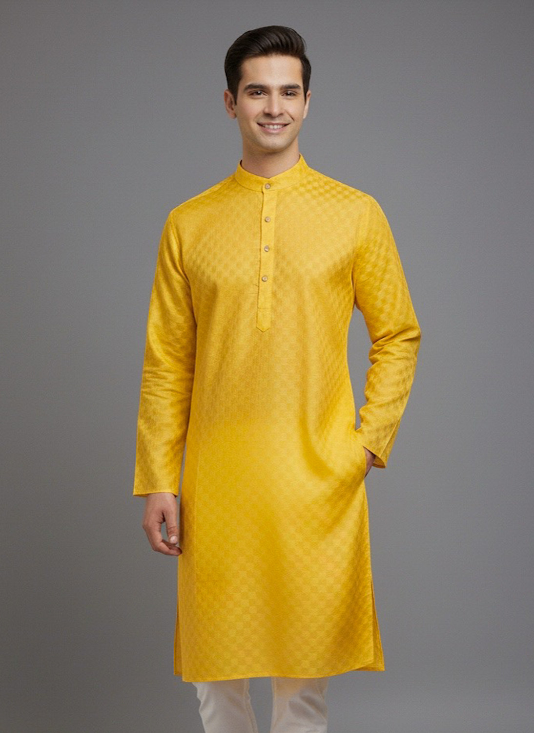 Tibra Collection Men Solid Straight Kurta