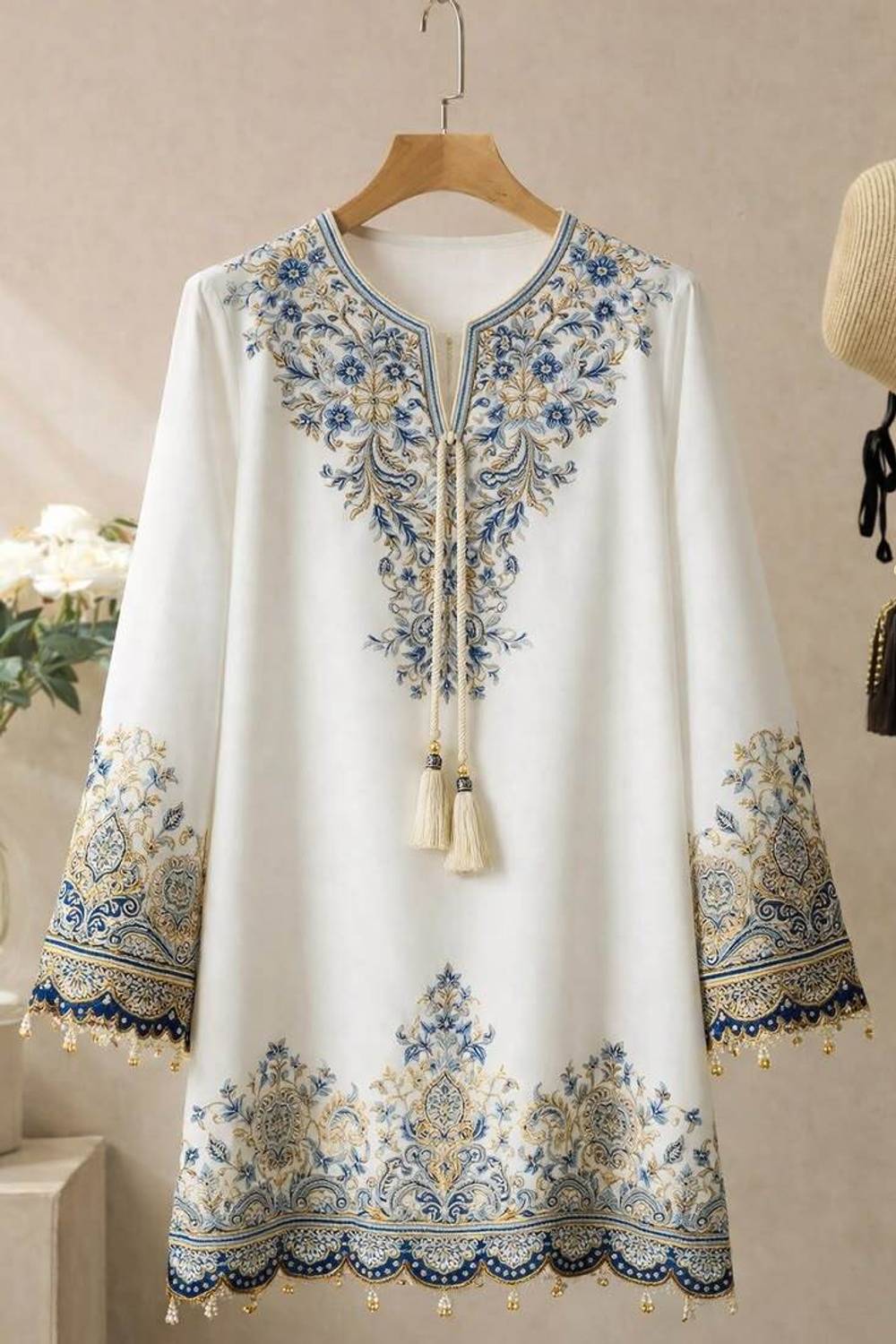 PRINCEFEBRICS Women Embroidered Gown Kurta - Image 1