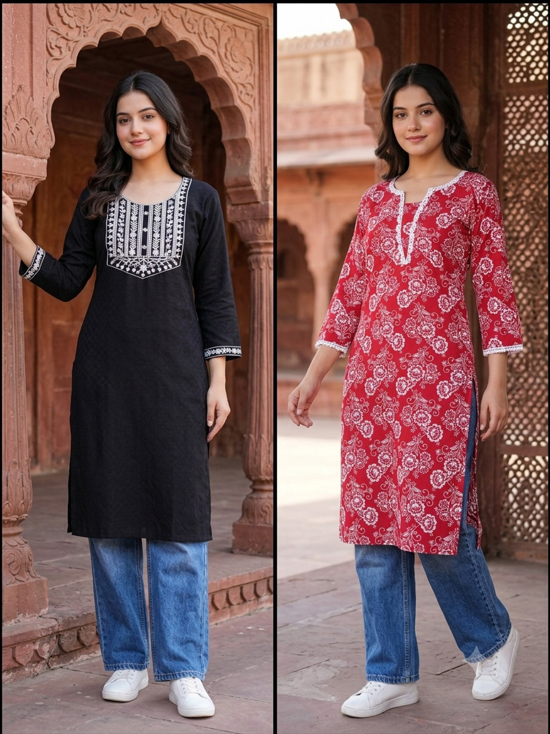 WULAMIA Women Embroidered Kurta