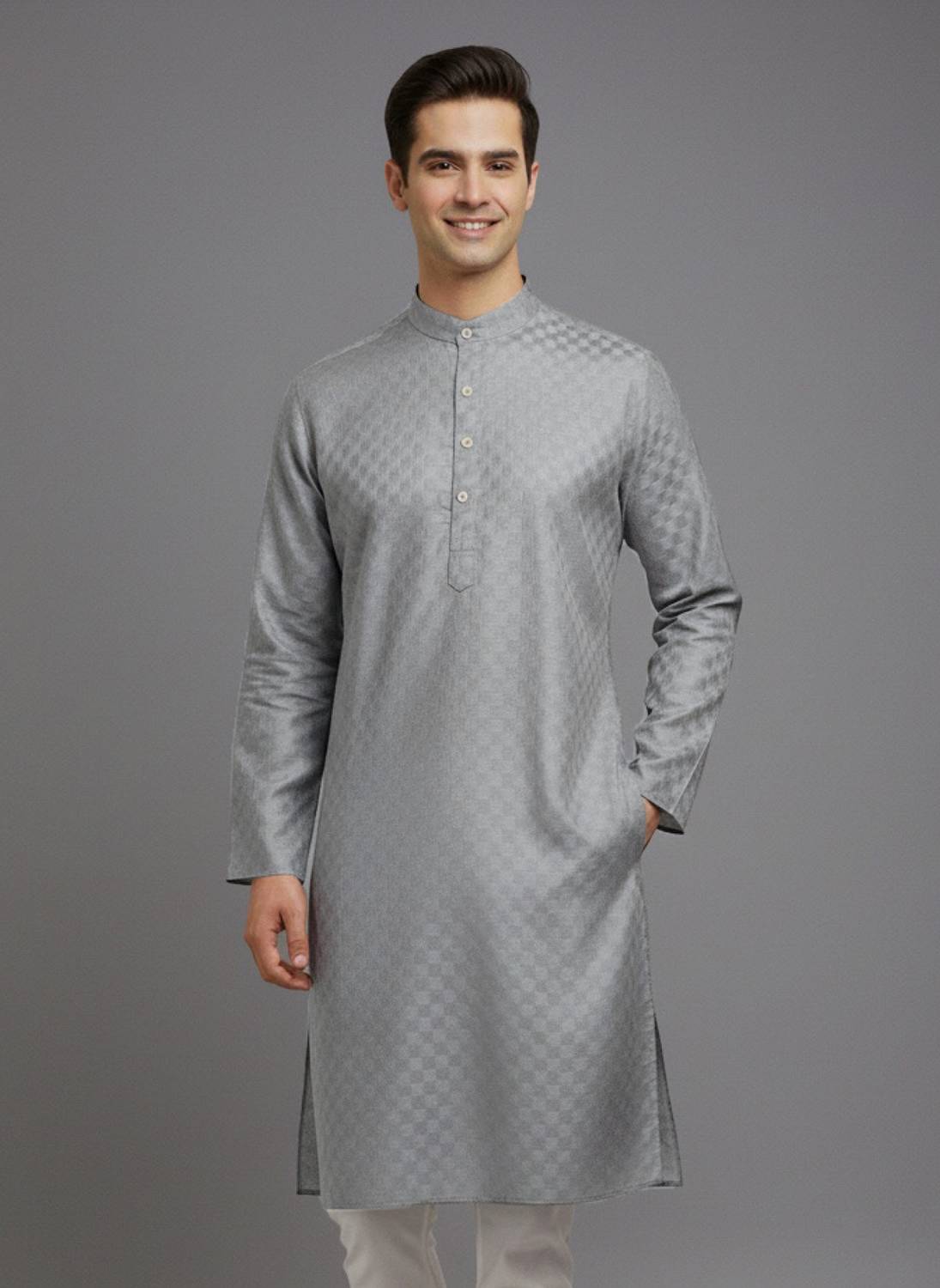 Tibra Collection Men Solid Straight Kurta