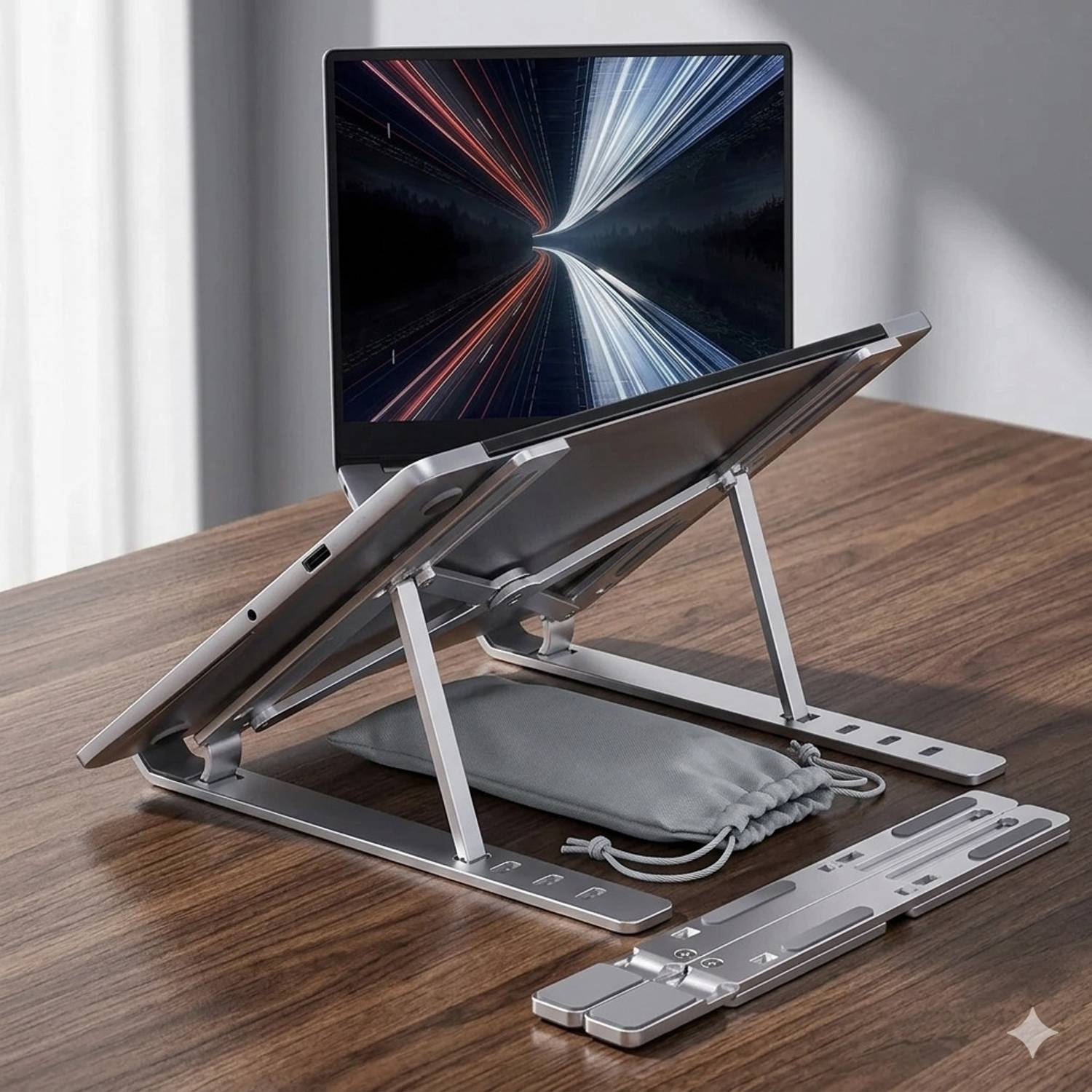BOOM Aluminium Laptop Stand with Adjustable Height - Image 4