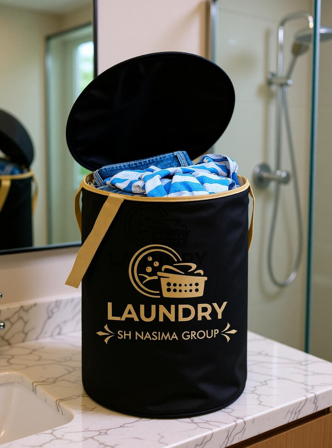 SH NASIMA 45 L Black Laundry Bag