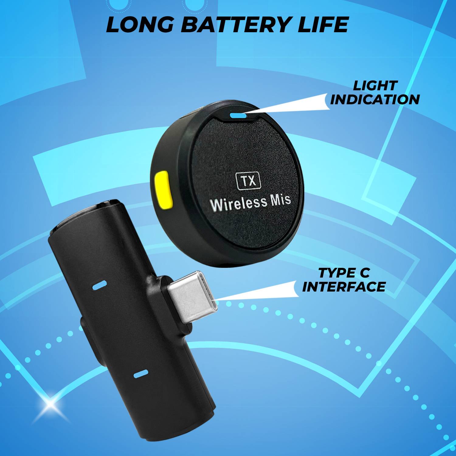 MOOZMOB Dual Round Wireless Mic for Type C Mobiles - Image 5