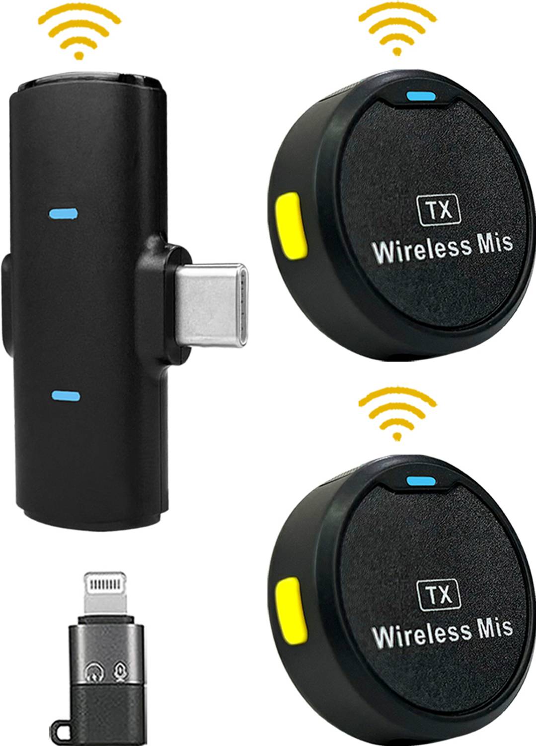 MOOZMOB Dual Round Wireless Mic for Type C Mobiles - Image 1