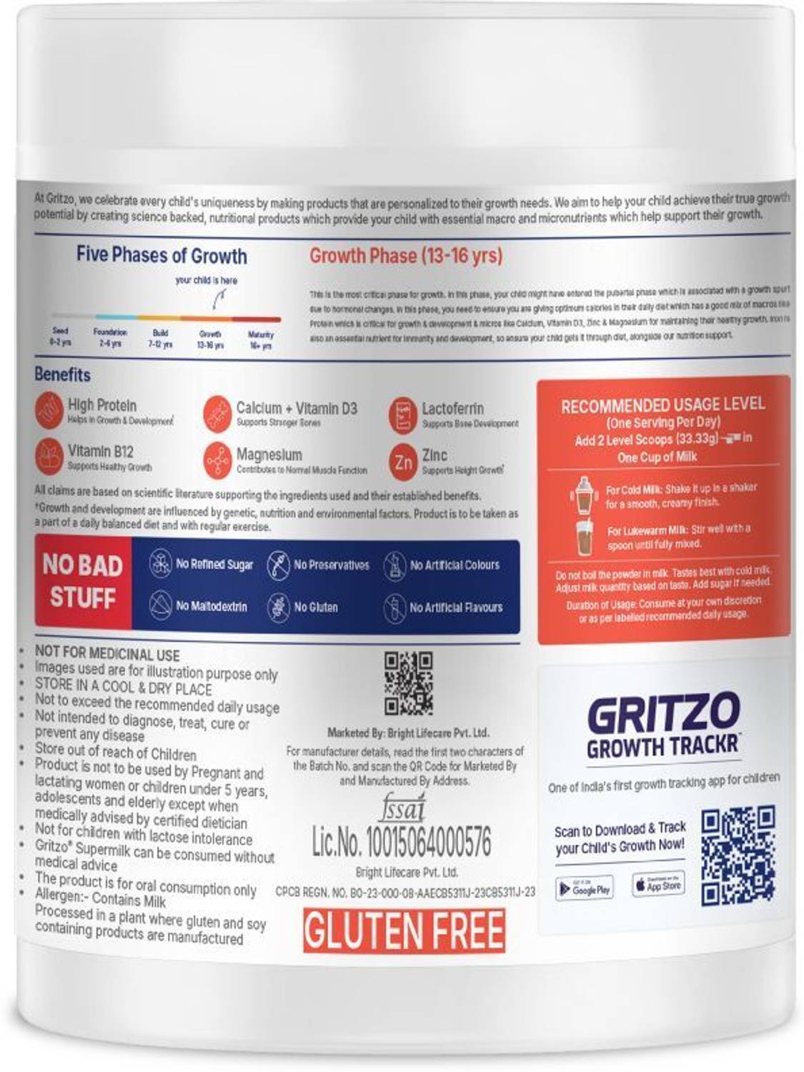 Gritzo SuperMilk Growth+ 13g Protein Powder, Cafe Mocha - Image 4