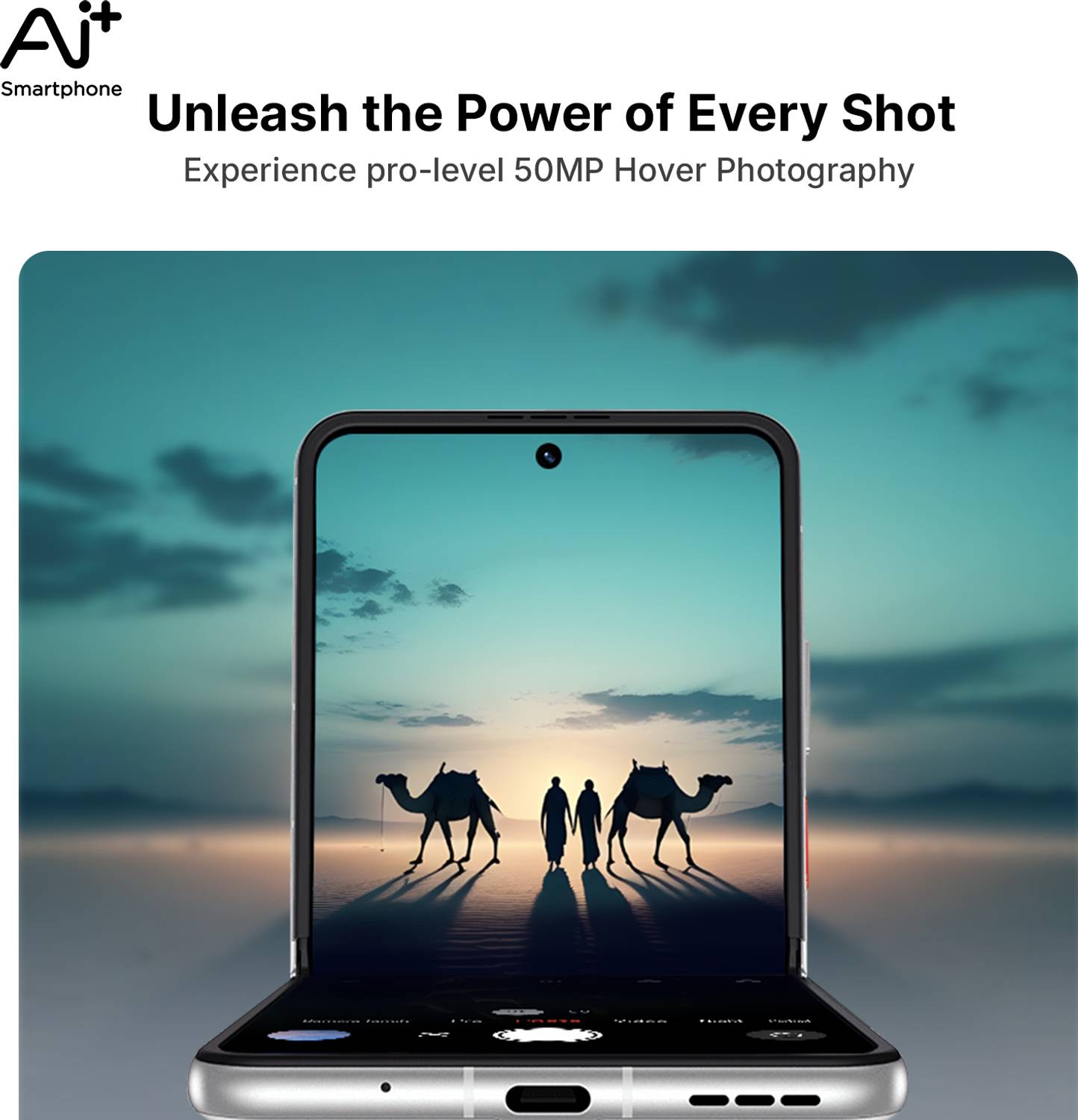 Ai+ NovaFlip 5G 256GB Glacier White - Image 3