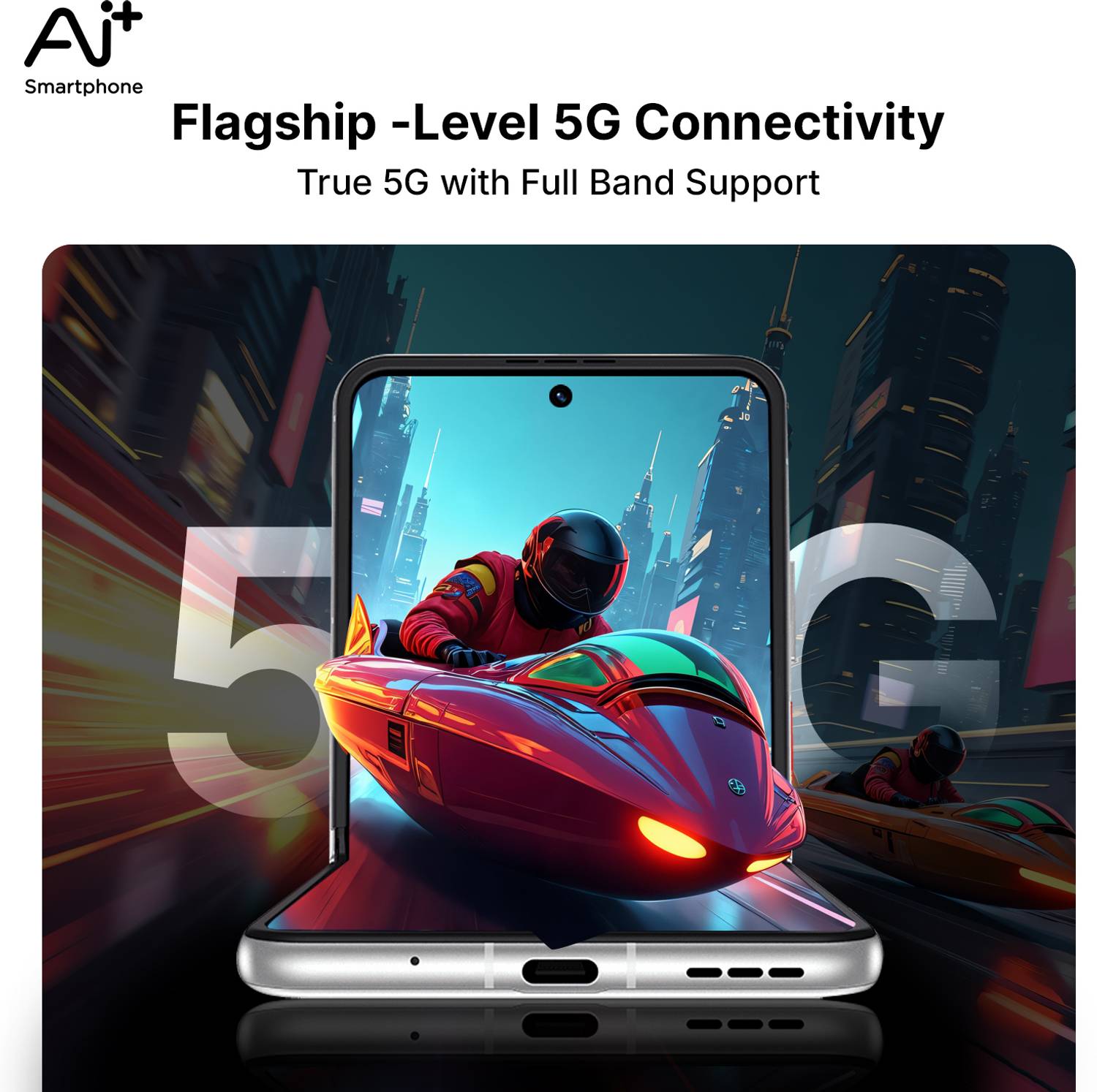 Ai+ NovaFlip 5G 256GB Glacier White - Image 5