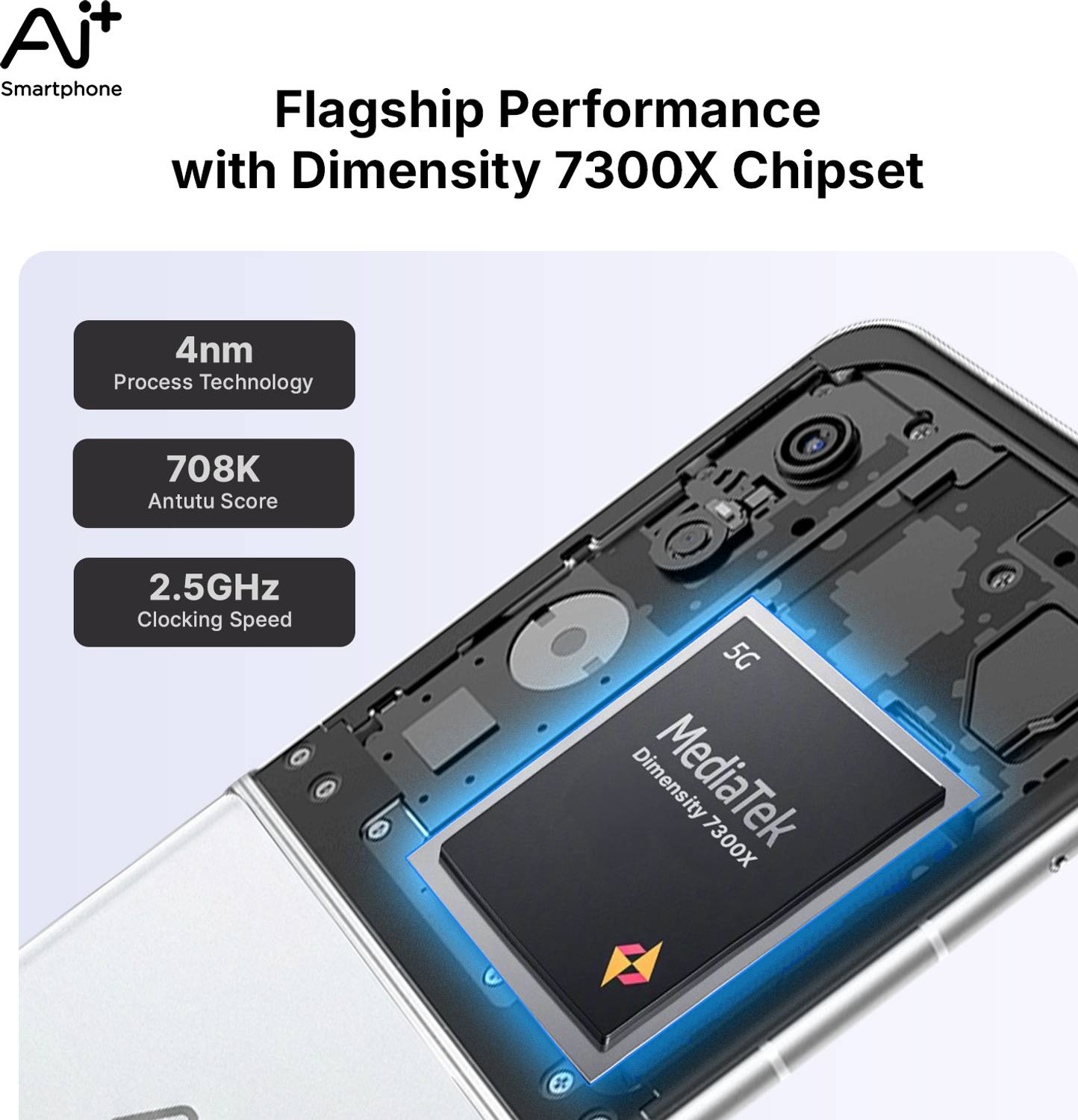 Ai+ NovaFlip 5G 256GB Glacier White - Image 4