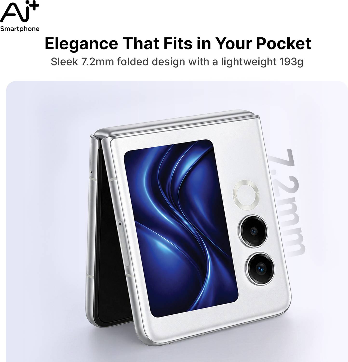 Ai+ NovaFlip 5G 256GB Glacier White - Image 2