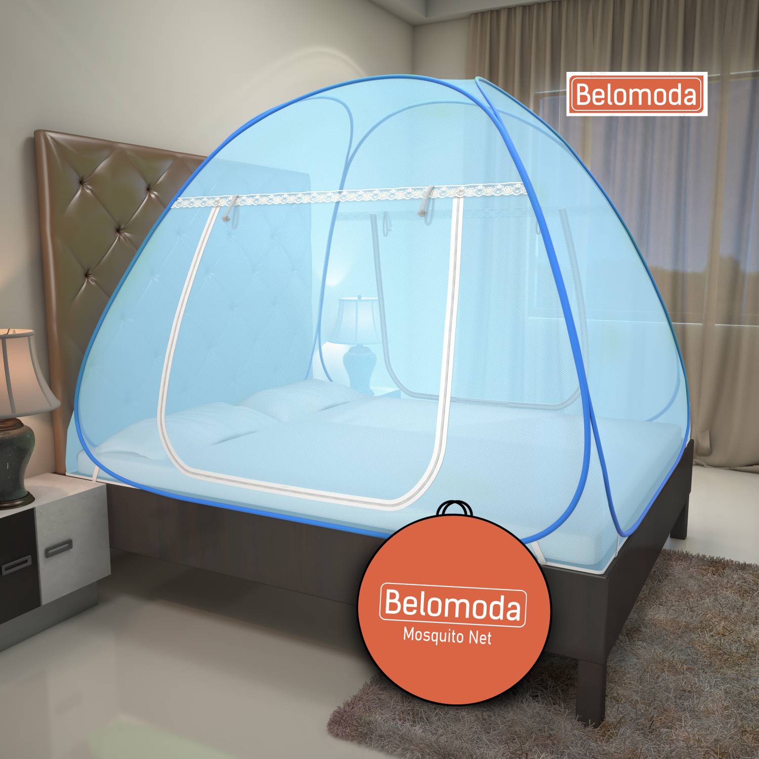 BELOMODA 6.5x6.5ft King Size Foldable Mosquito Net