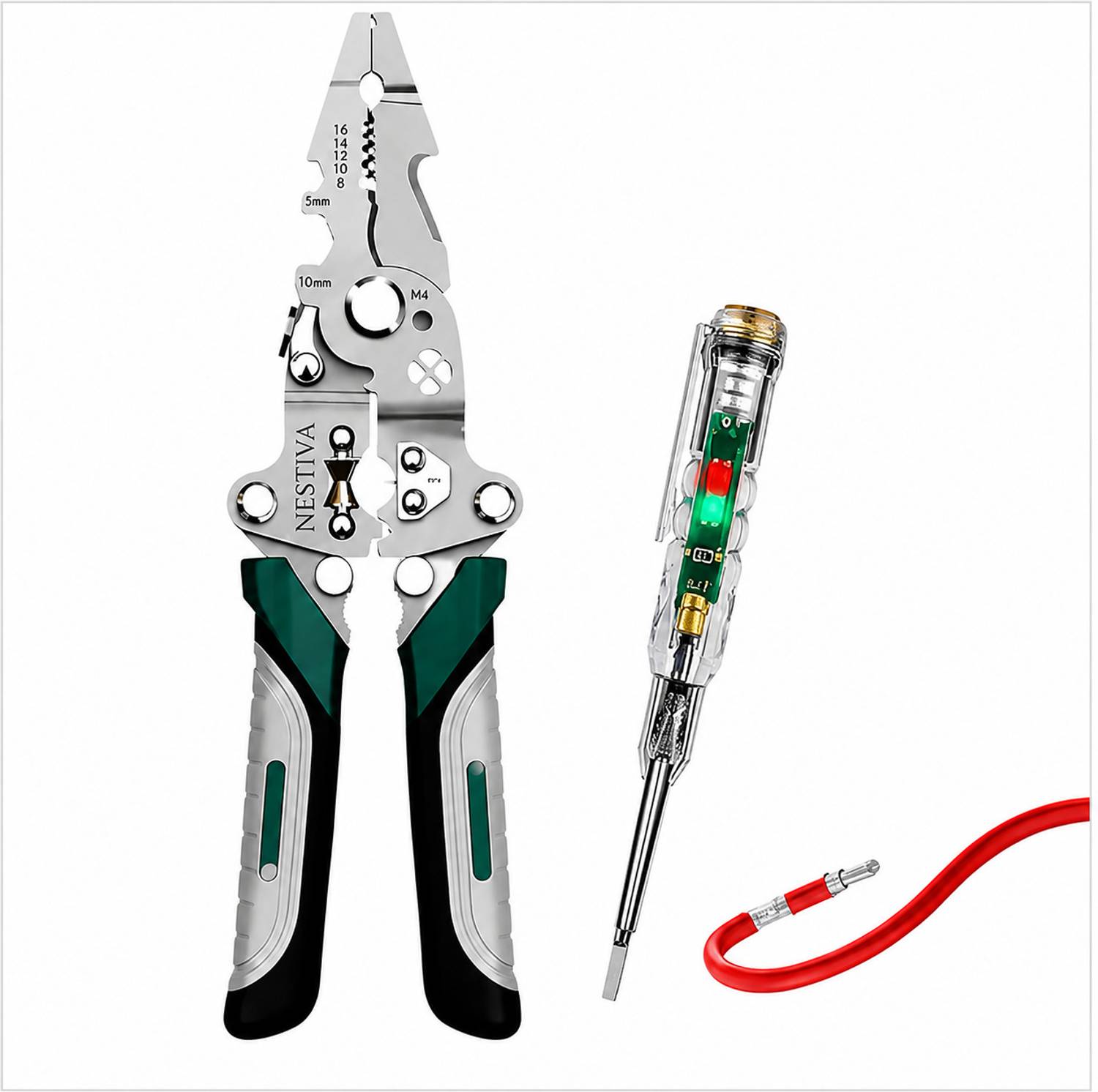 Fisco Wire Stripper Crimper Cutter Plier with Voltage Tester - Image 4