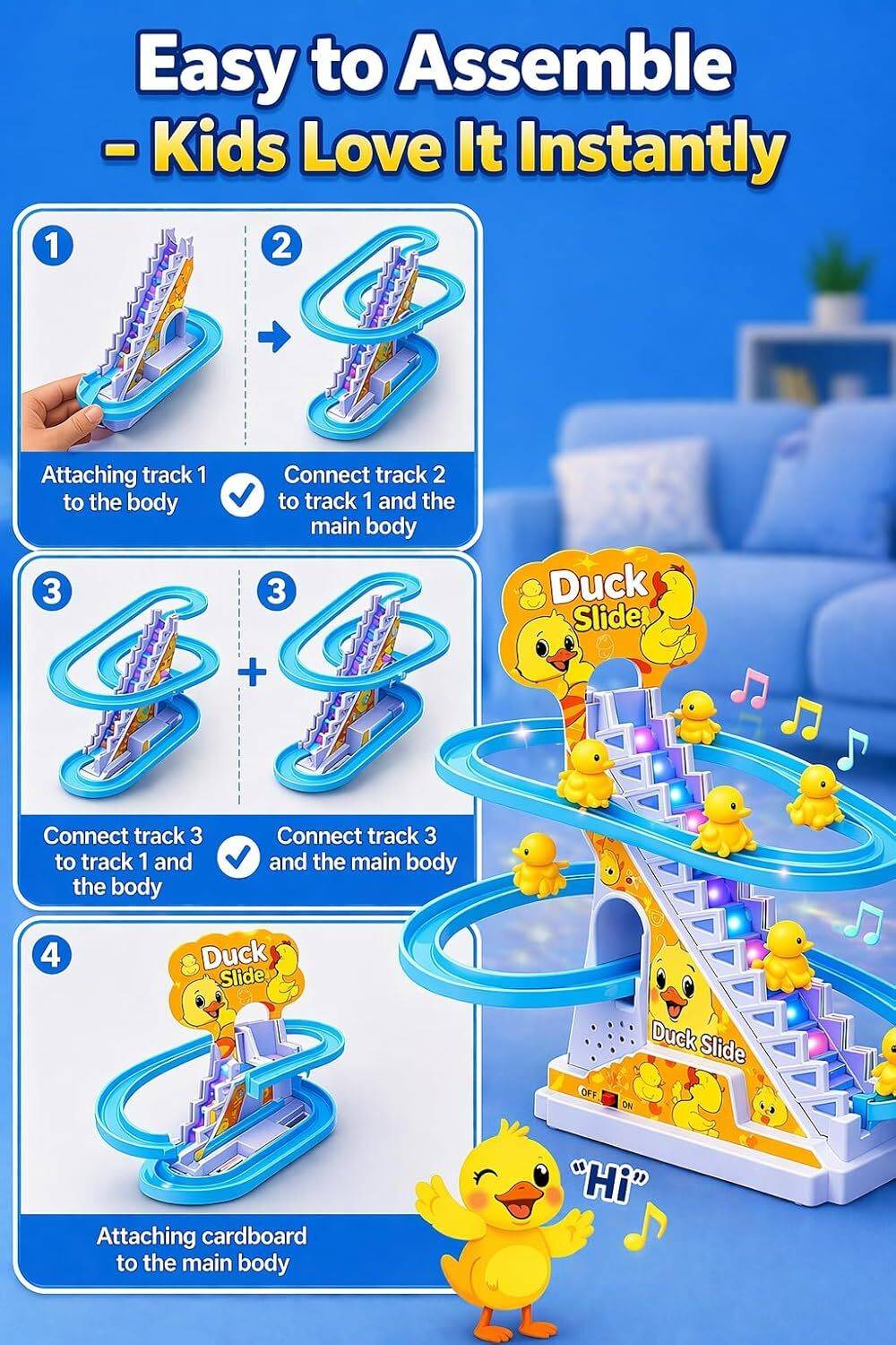 J K INTERNATIONAL Duck Slide Set Toy for Kids - Image 5