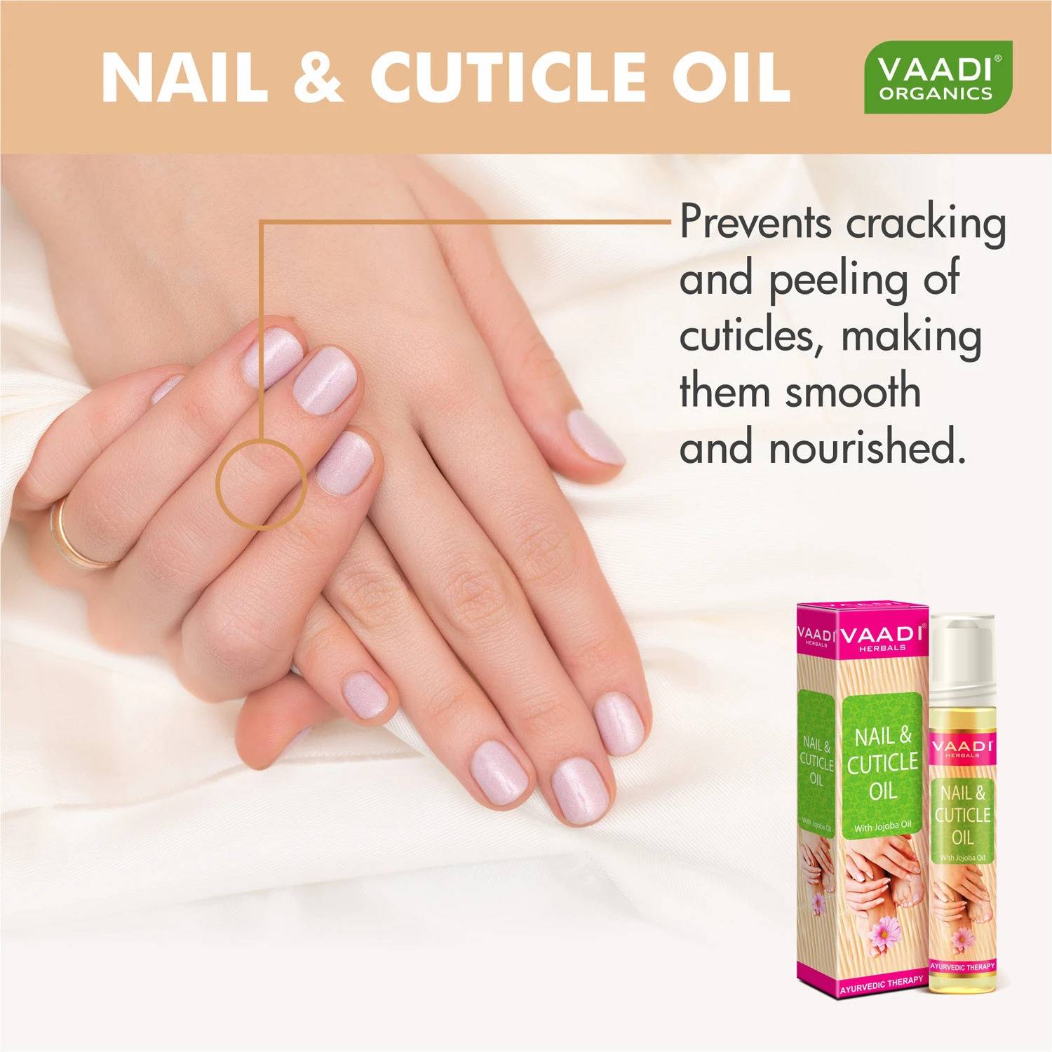 Vaadi Herbals Nail & Cuticle Oil with Jojoba Oil - Image 3