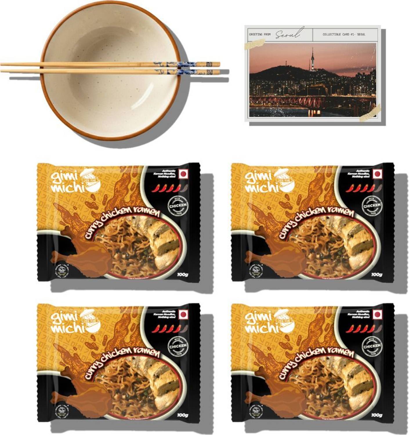 Gimi Michi Korean Curry Chicken Ramen Box