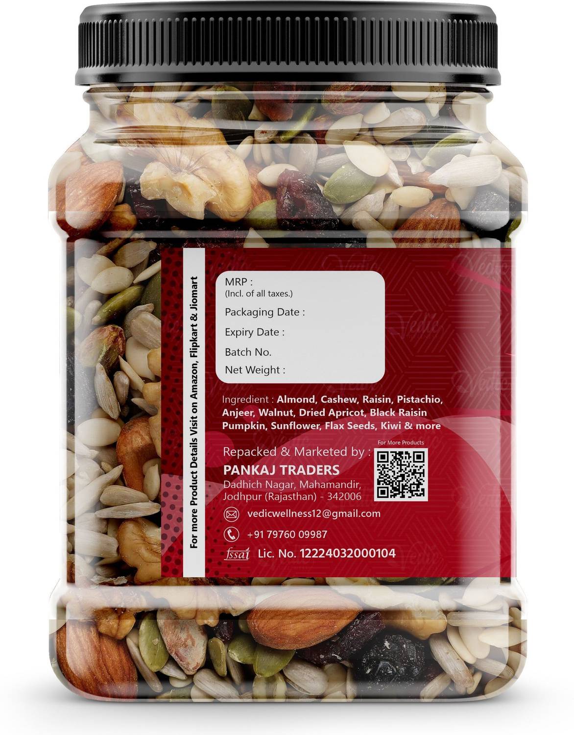 Vedik Welness Healthy Mix Seeds and Dry Fruits Nutmix - Image 3