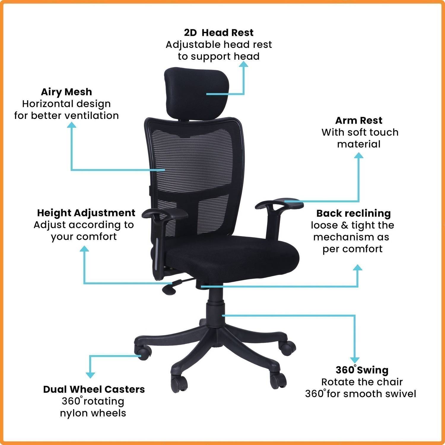 SUPREMA Study Arm Revolving High Back Chair - Image 4