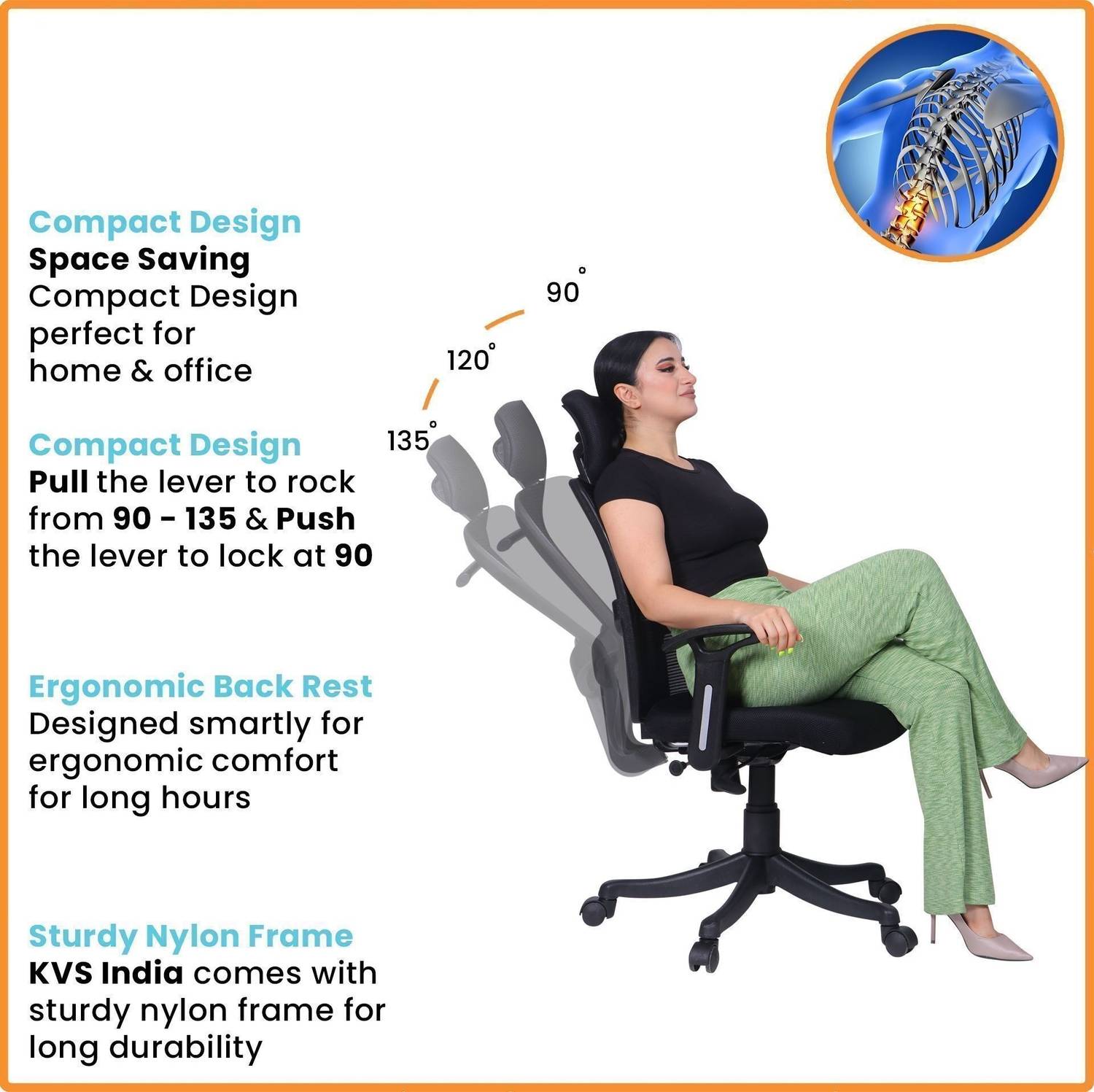 SUPREMA Study Arm Revolving High Back Chair - Image 5