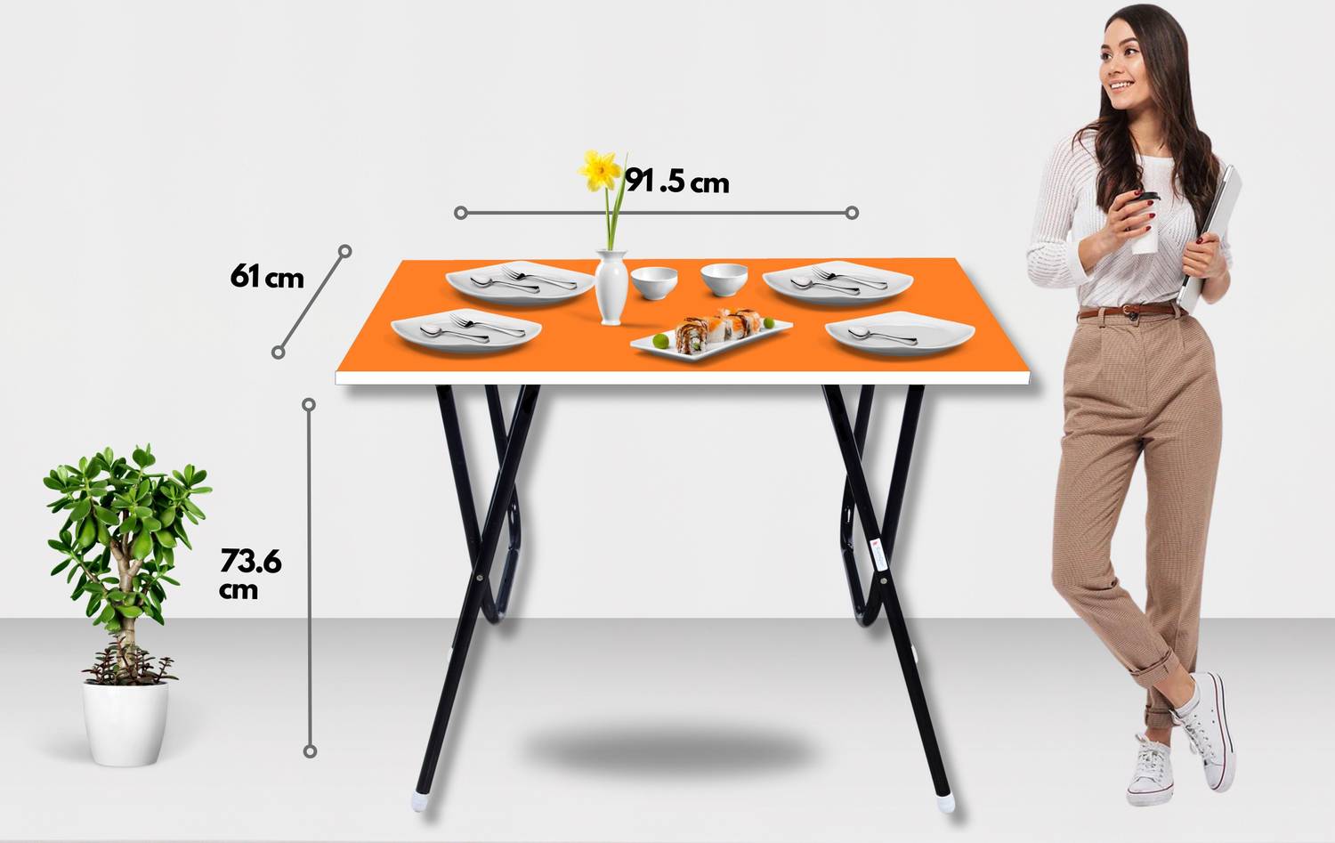 EuroQon Fold Space Saver Study Table - Image 4