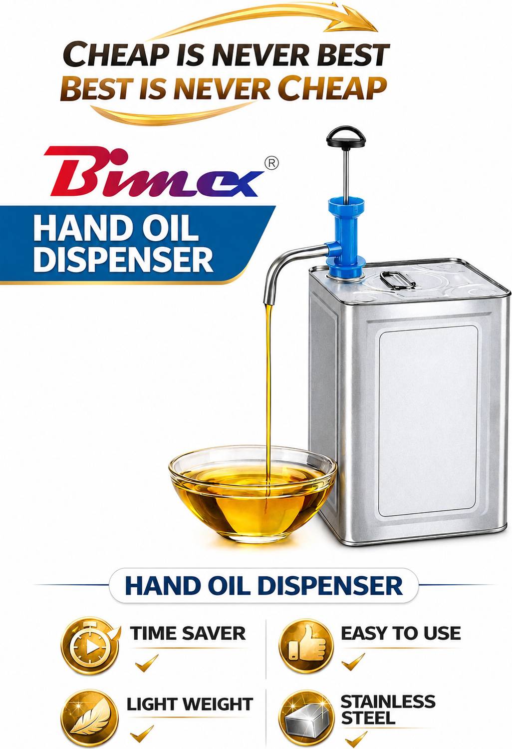 Bimex 1500 ml Cooking Oil Dispenser 1.5 L - Image 3