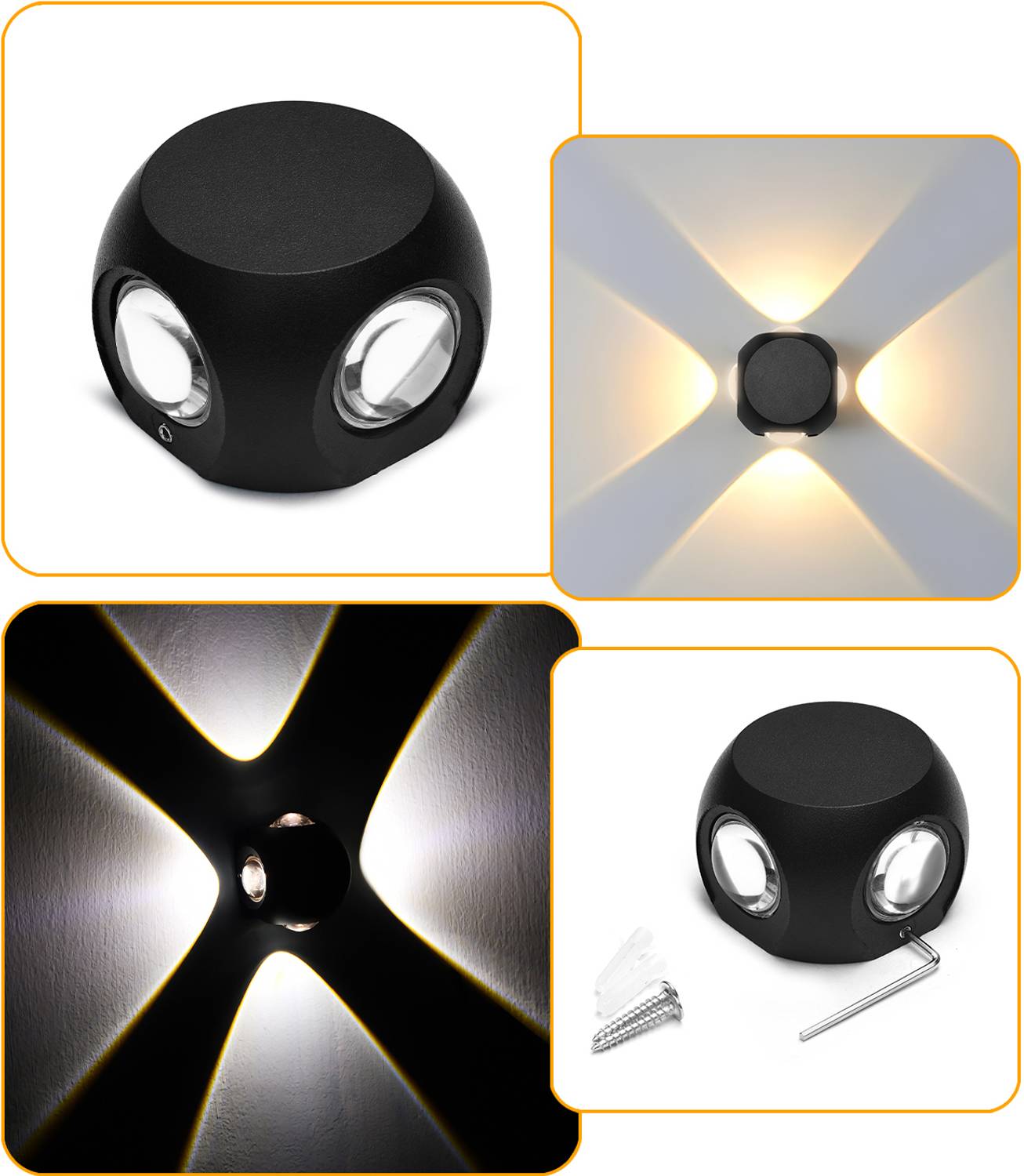 HENONIX 4 Way LED Outdoor Wall Light (Warm White) - Image 5