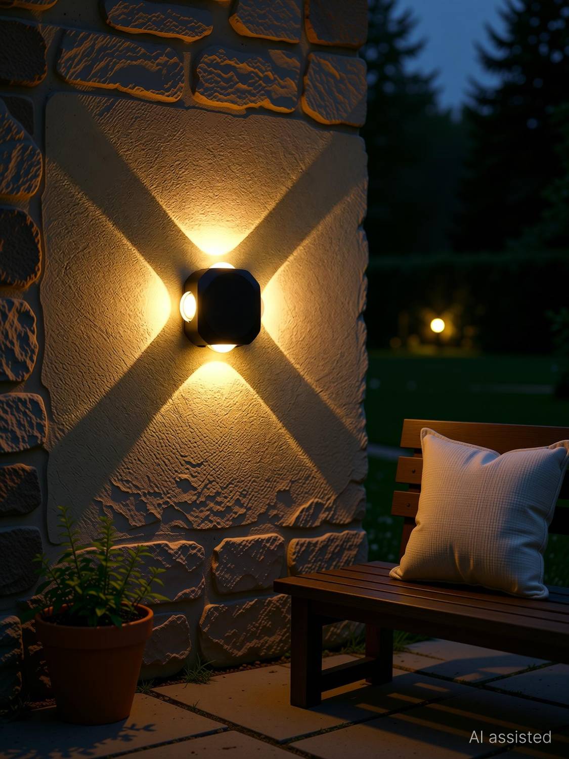 HENONIX 4 Way LED Outdoor Wall Light (Warm White) - Image 1