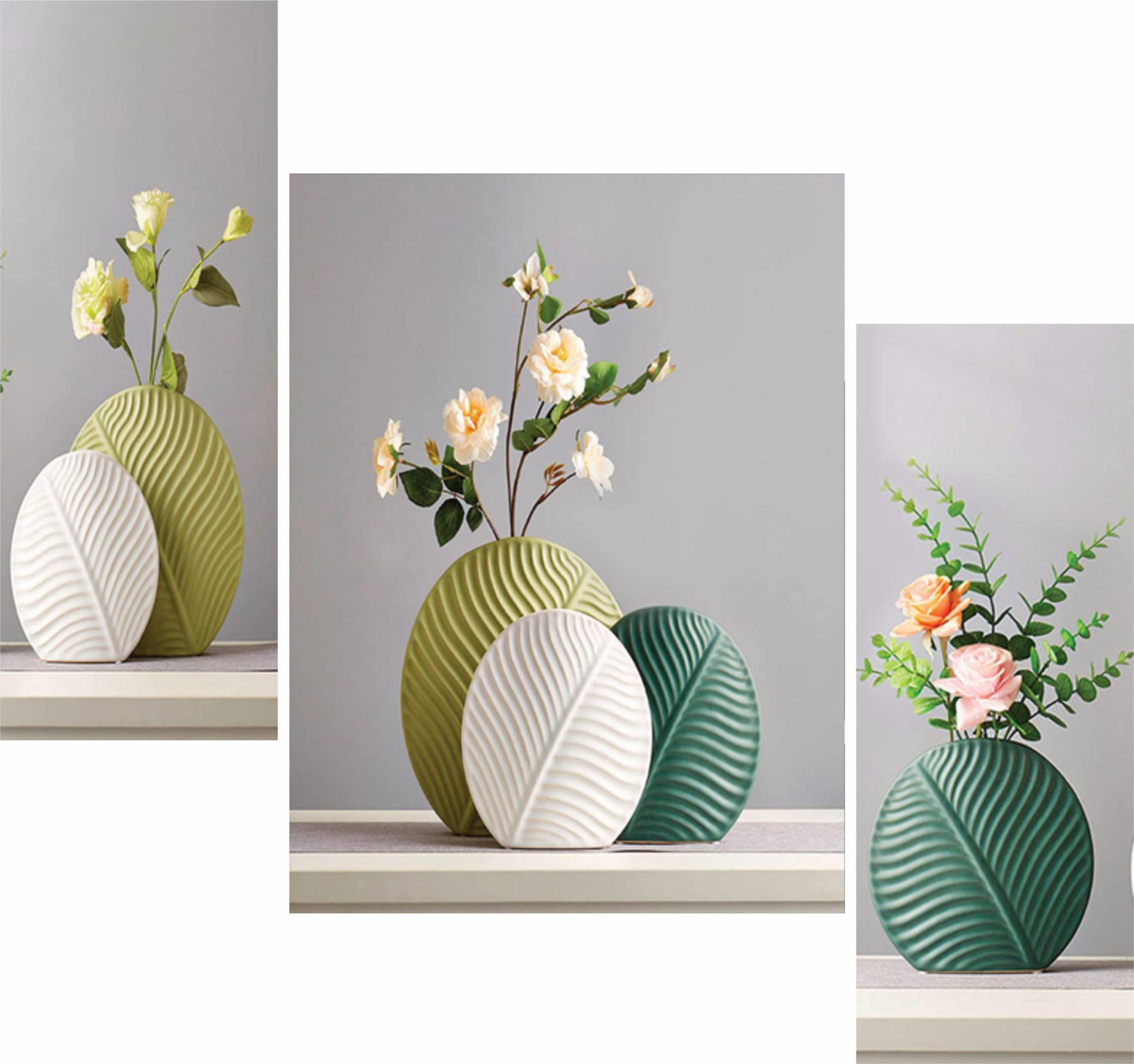 WALLMAX WALLMAX Set of 3 Flower UV Textured Digital Reprint 18 inch x 12 inch Painting