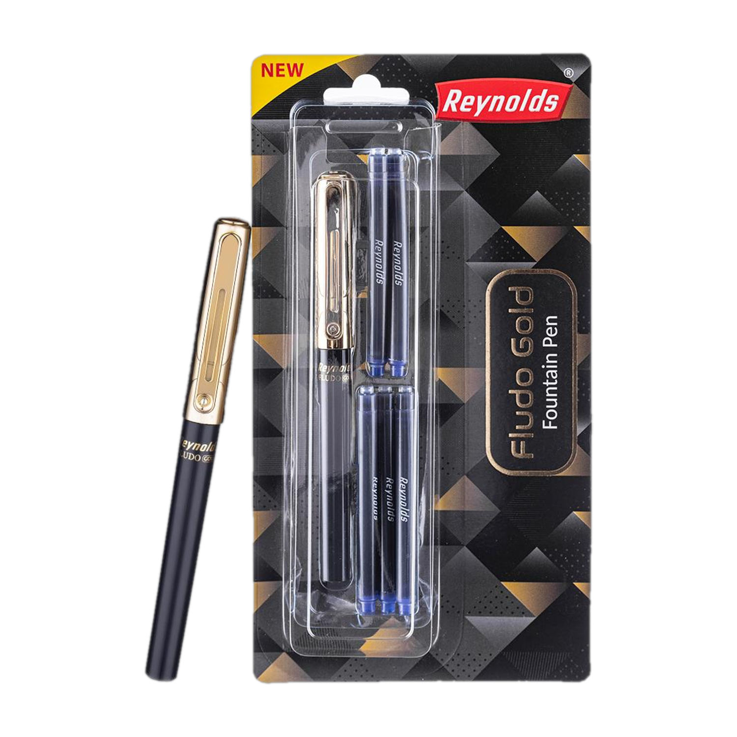 Reynolds Trimax Gold Blue Roller Gel Pen - Image 1