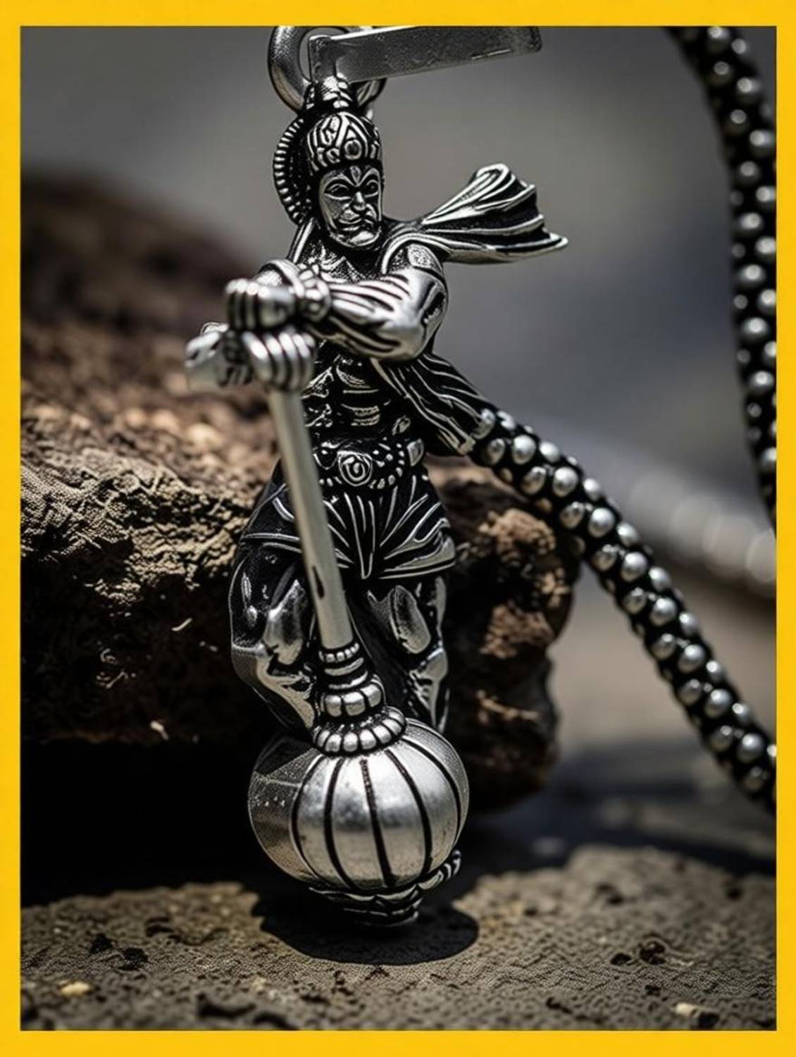 Syfer Hanuman with Gada Silver Brass Pen - Image 3