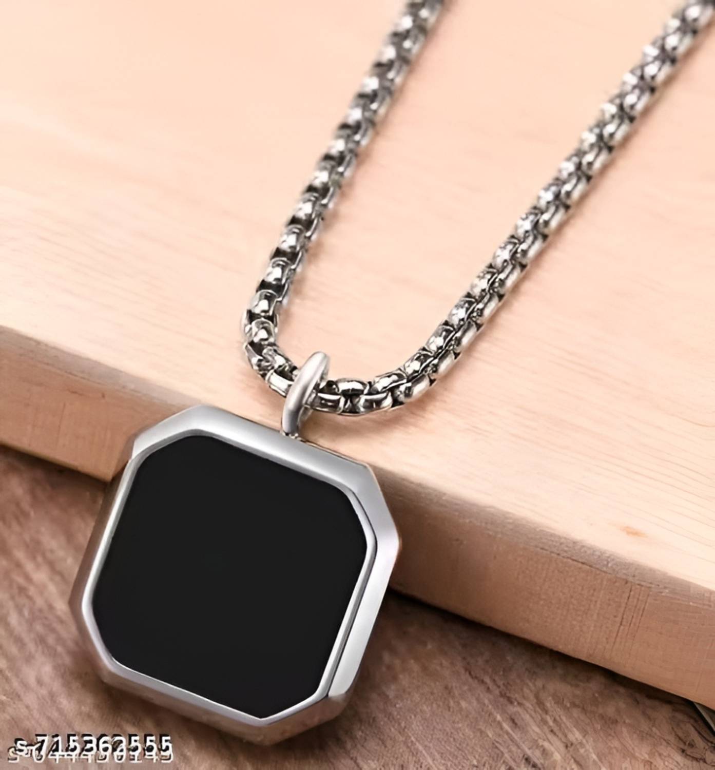 GanPatique Black Vertical Bar Pendant Necklace - Image 4