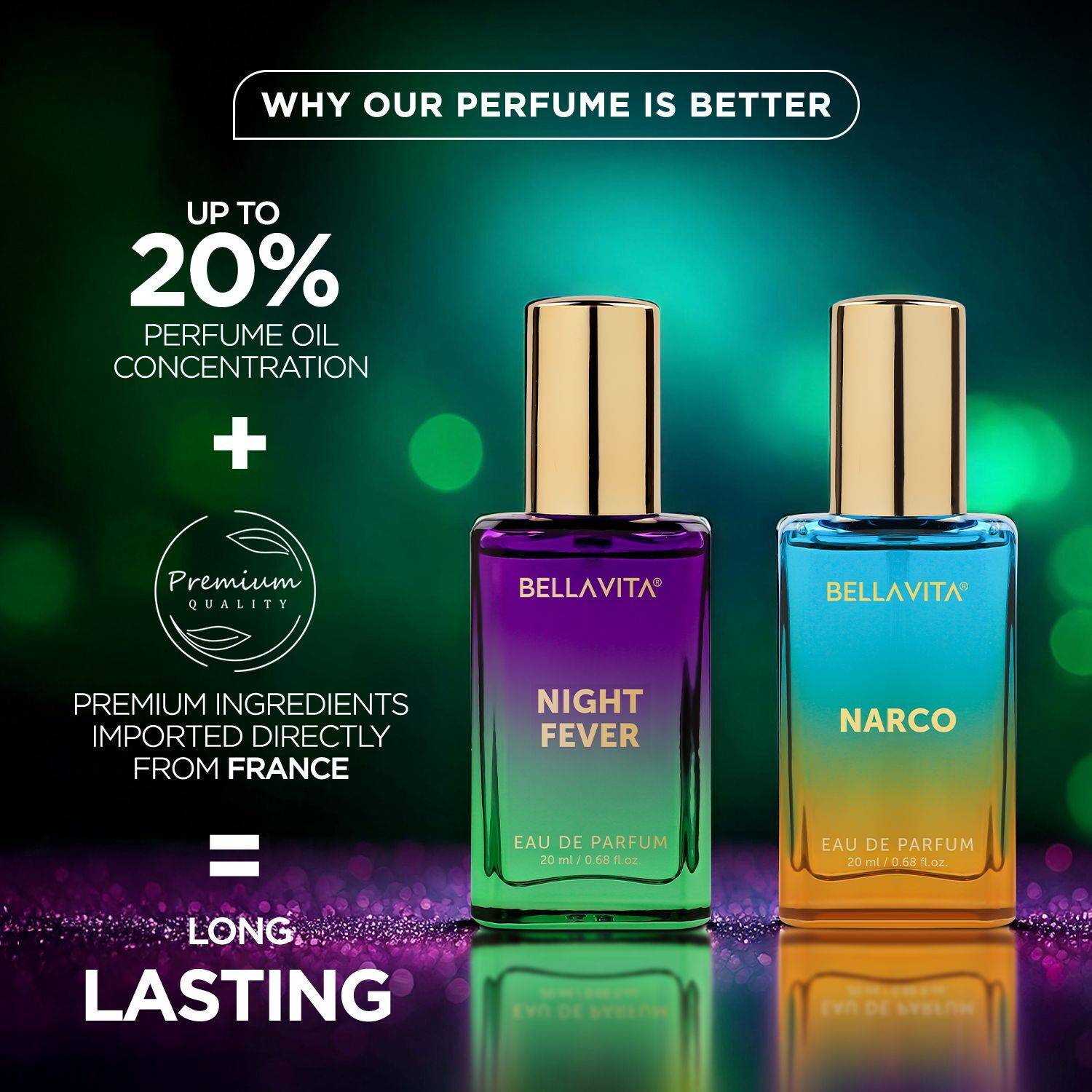 BELLAVITA NARCO & NIGHT FEVER Perfume Pack of 2 · 20 ml (40 ml total) - Image 2
