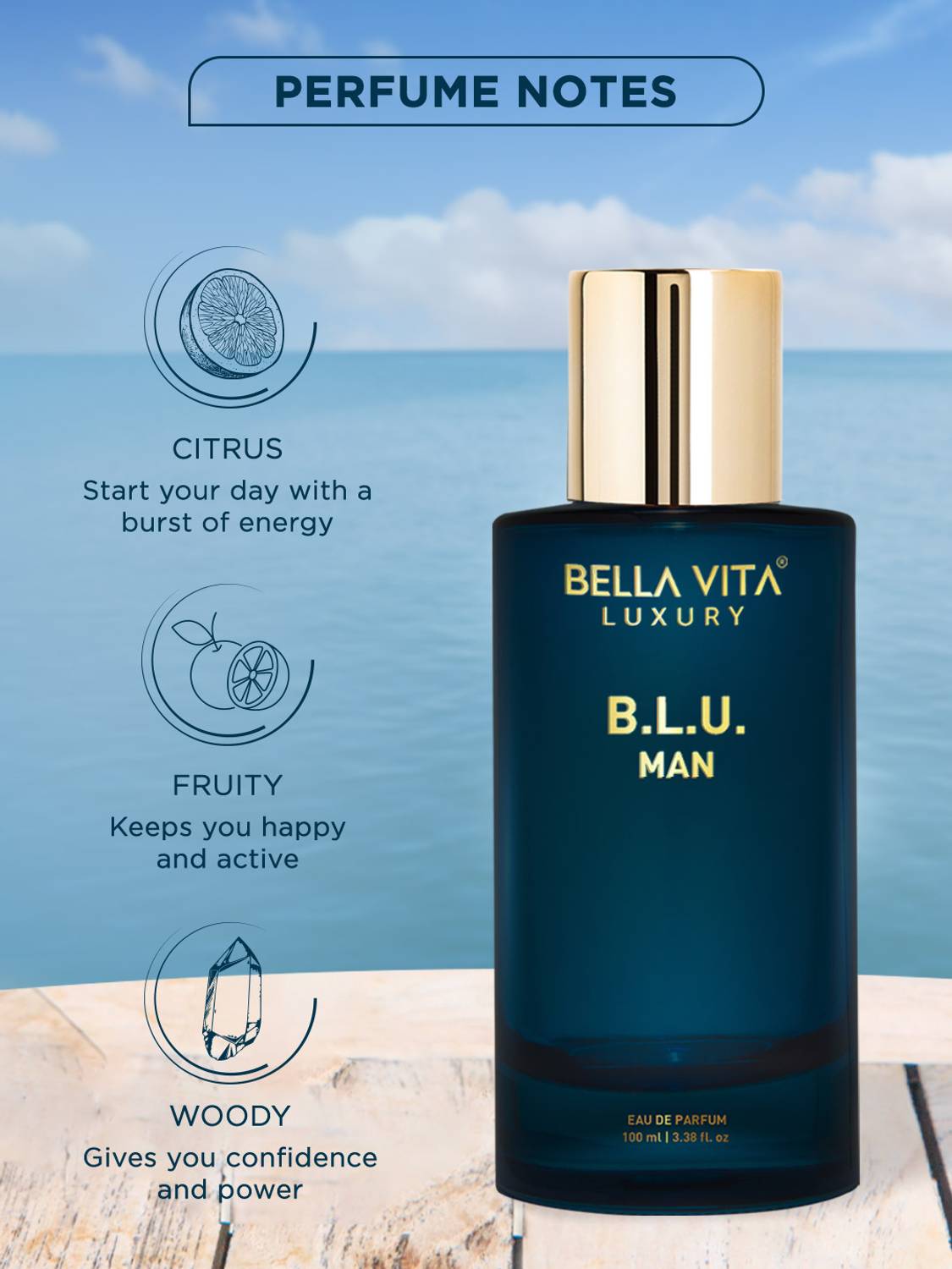 BELLAVITA BLU MEN Perfume 100 ml - Image 5