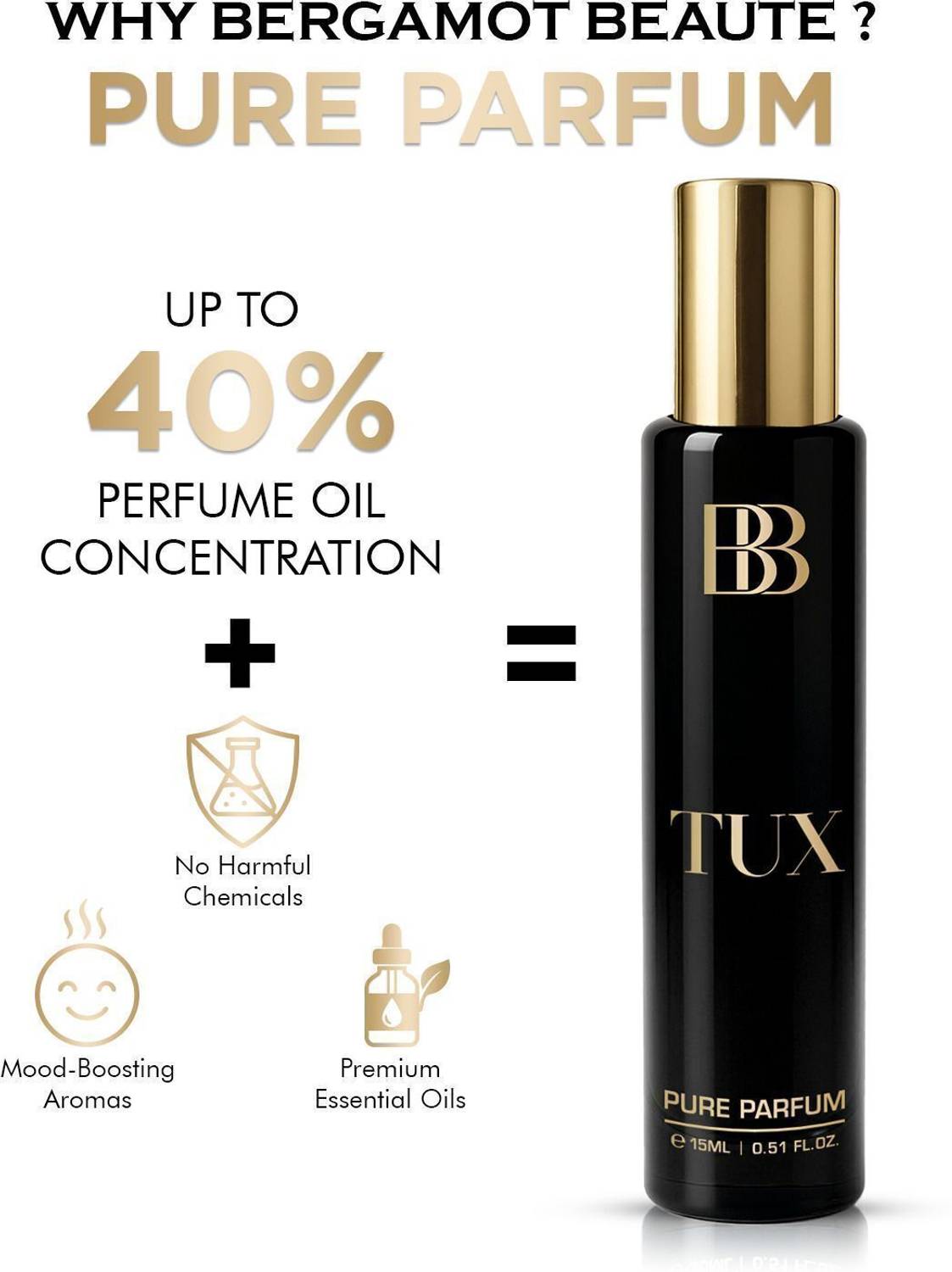BERGAMOT BEAUTE TUX Pure Perfume For Men 15 ml - Image 3