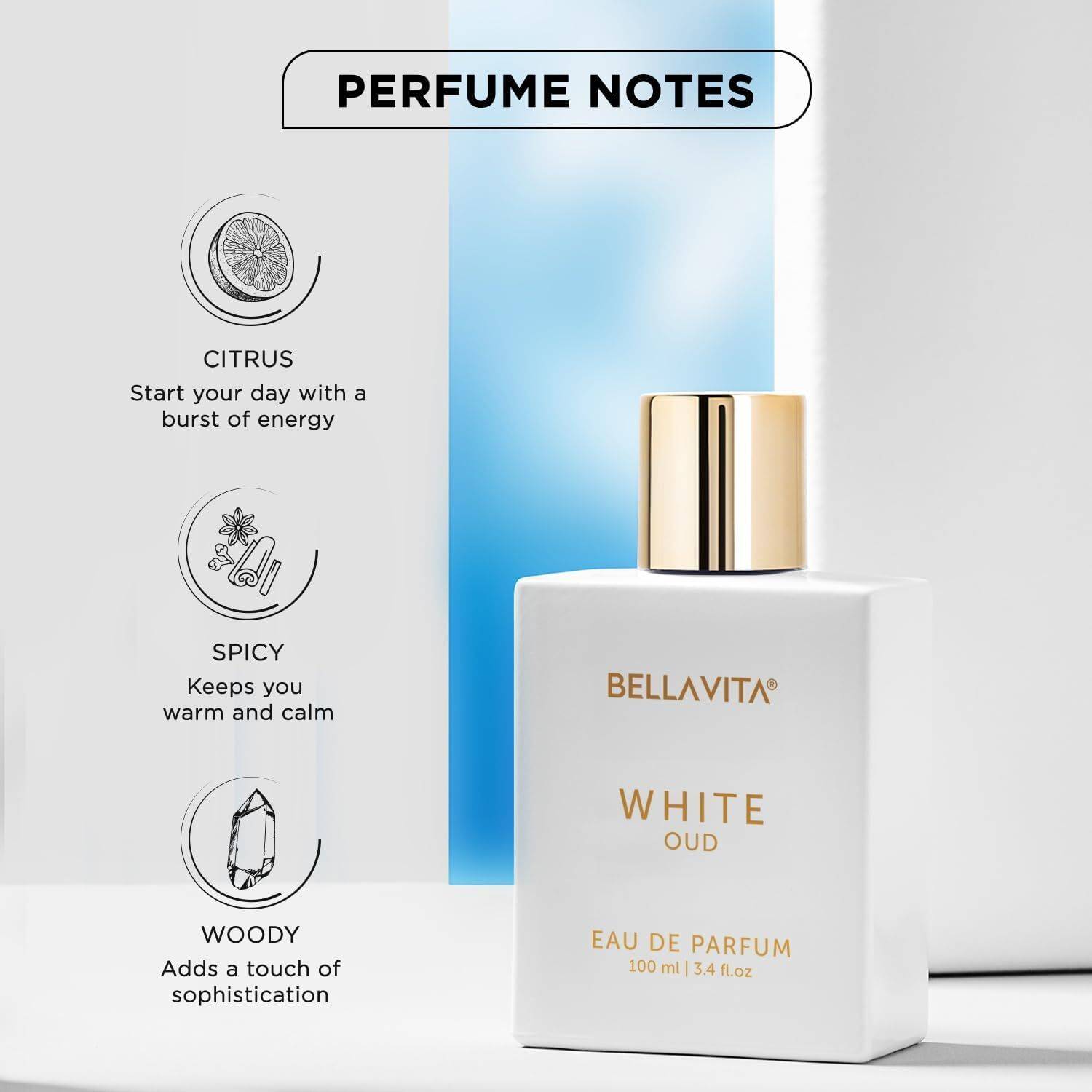 BELLAVITA CEO Man Bath Soap + White Oud Eau de Parfum - 100 ml - Image 4