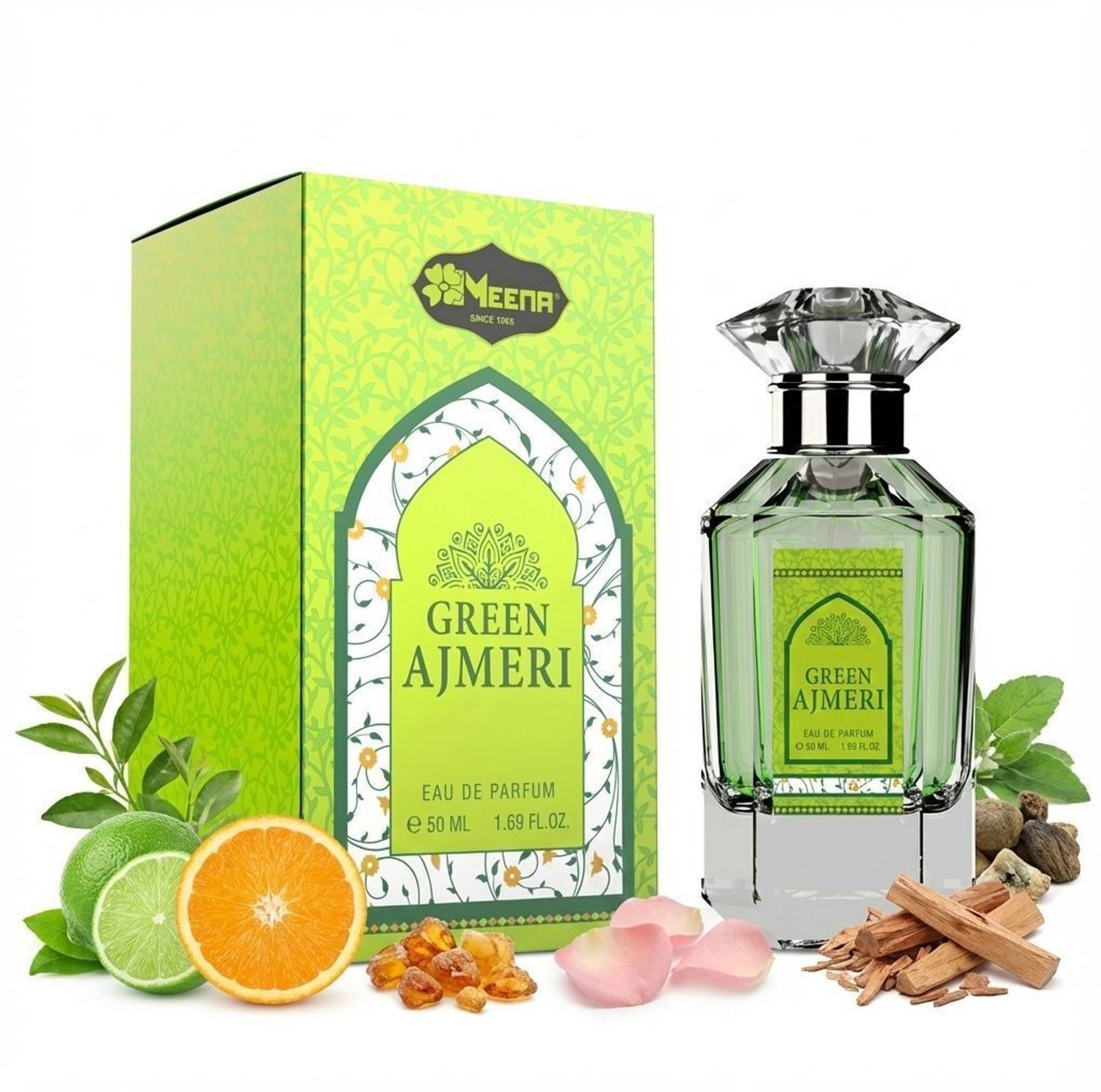 MEENA Green Ajmeri Unisex Eau De Parfum 50ml - Image 5