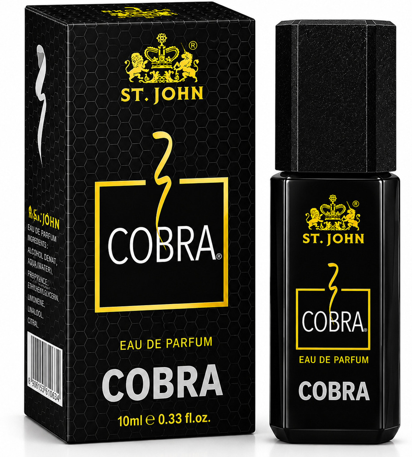 ST-JOHN Cobra Perfume for Men & Women, 24 Hrs Long Lasting Eau de Parfum - 10 ml