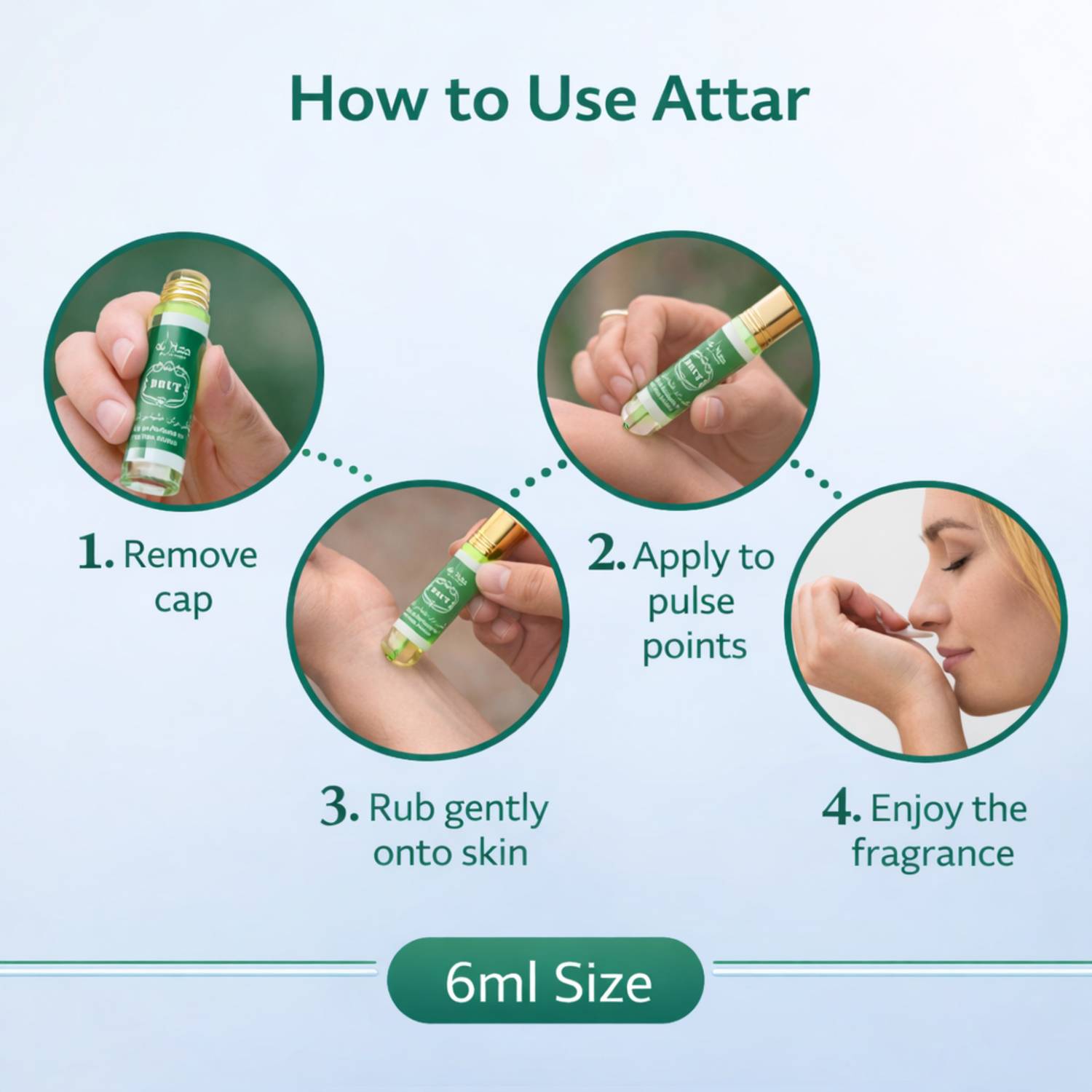 AL HIZA Roll On Attar Perfume 6ml - Image 3