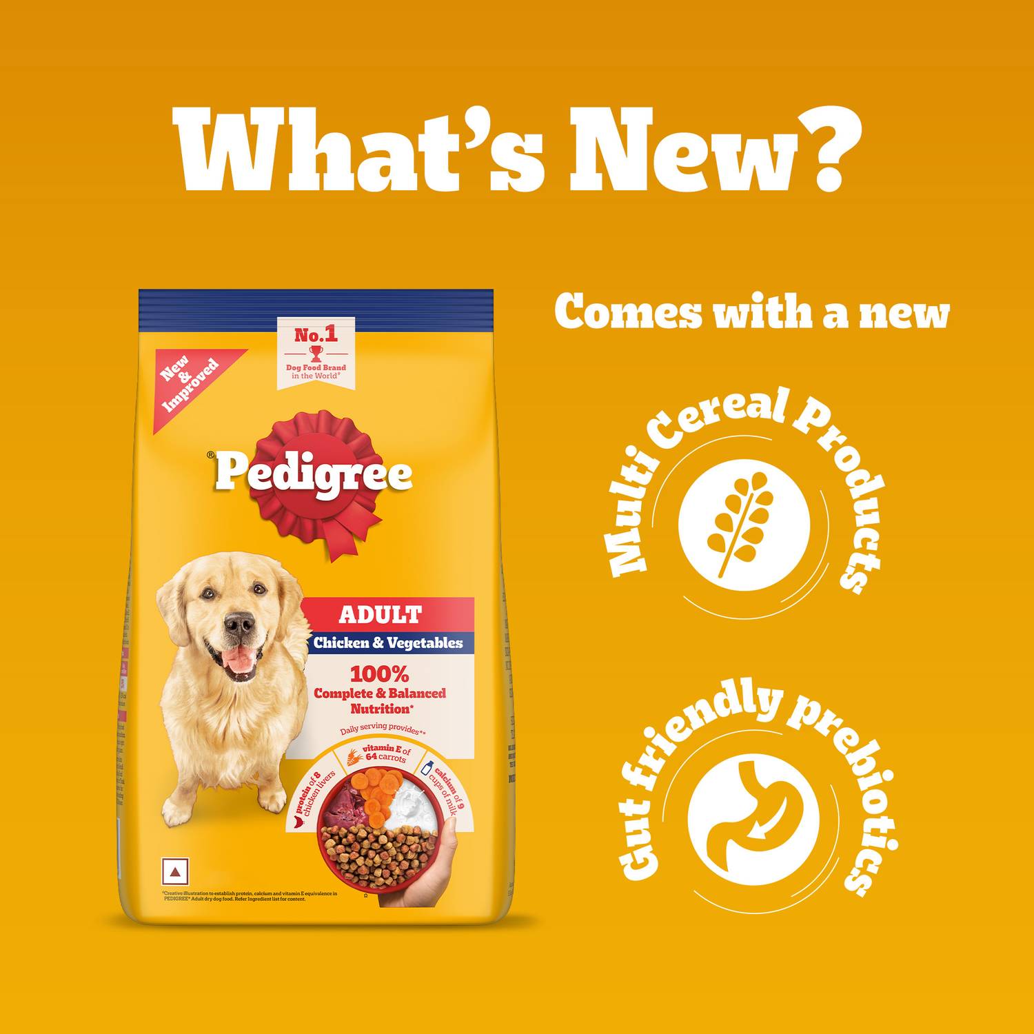 PEDIGREE 100% Nutrition Chicken, Vegetable 5.5 kg Dry Dog Food - Image 2