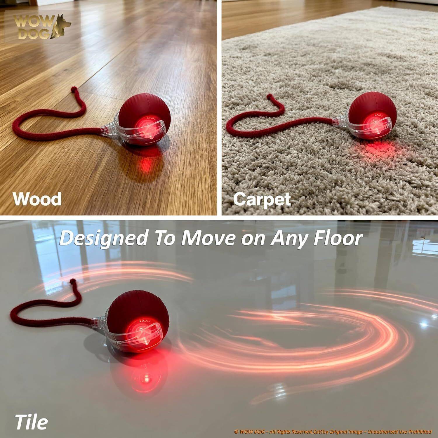 TrendyTresures Smart LED 360° Rotating Cat Toy Ball Cat Dancing Ball Pet Rolling Ball Silicone, Plastic Ball, Chew Toy, Fetch Toy For Dog & Cat - Image 4