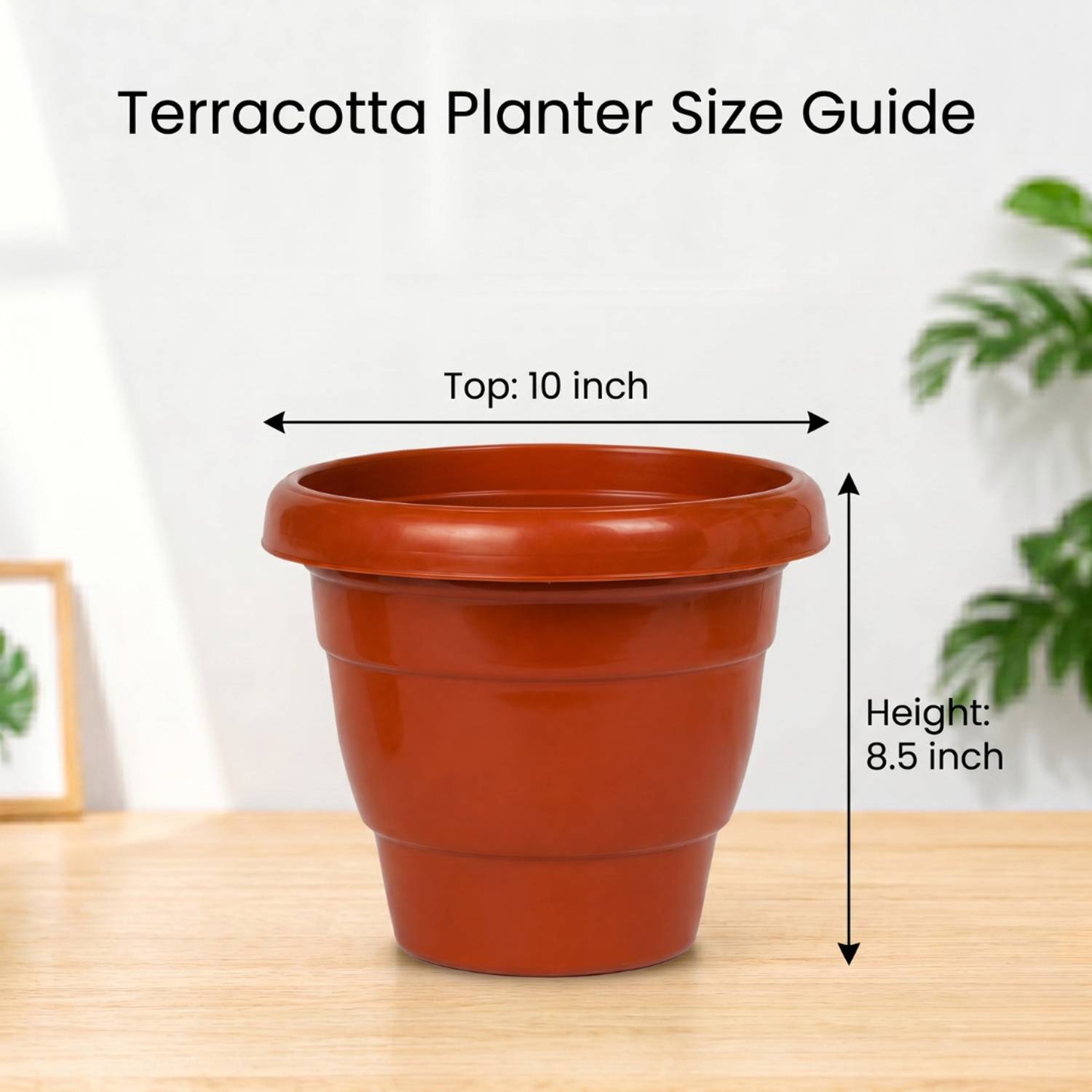 Polyvibe 10 Inch Plastic Flower Pot Set of 6 Pack of 6 - Image 2