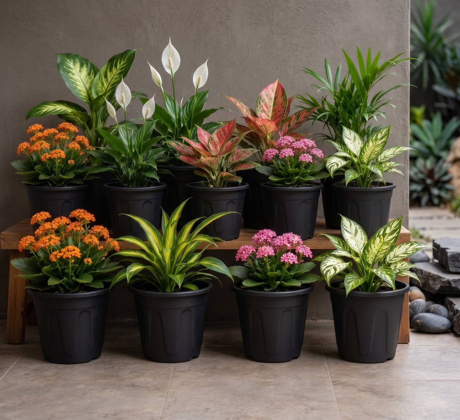 HARIYALI HOME Black Plastic Planter Pots (Pack of 12) - Image 5