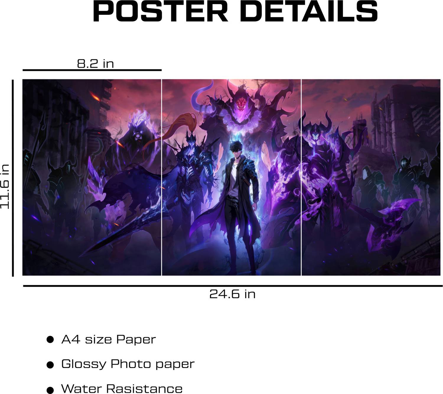 Jinwoo Sung Solo Leveling Poster Set of 3 Pack of 3 - Image 4