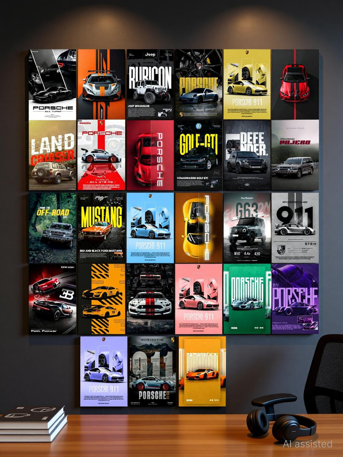 Pack of 27 Car Aesthetic Wall Collage Kit Posters | Posters for Wall Decoration | Wall Art For Bedroom, Office, Living room, Dorm room Photographic Paper -Gifting ideas- Photographic Paper
