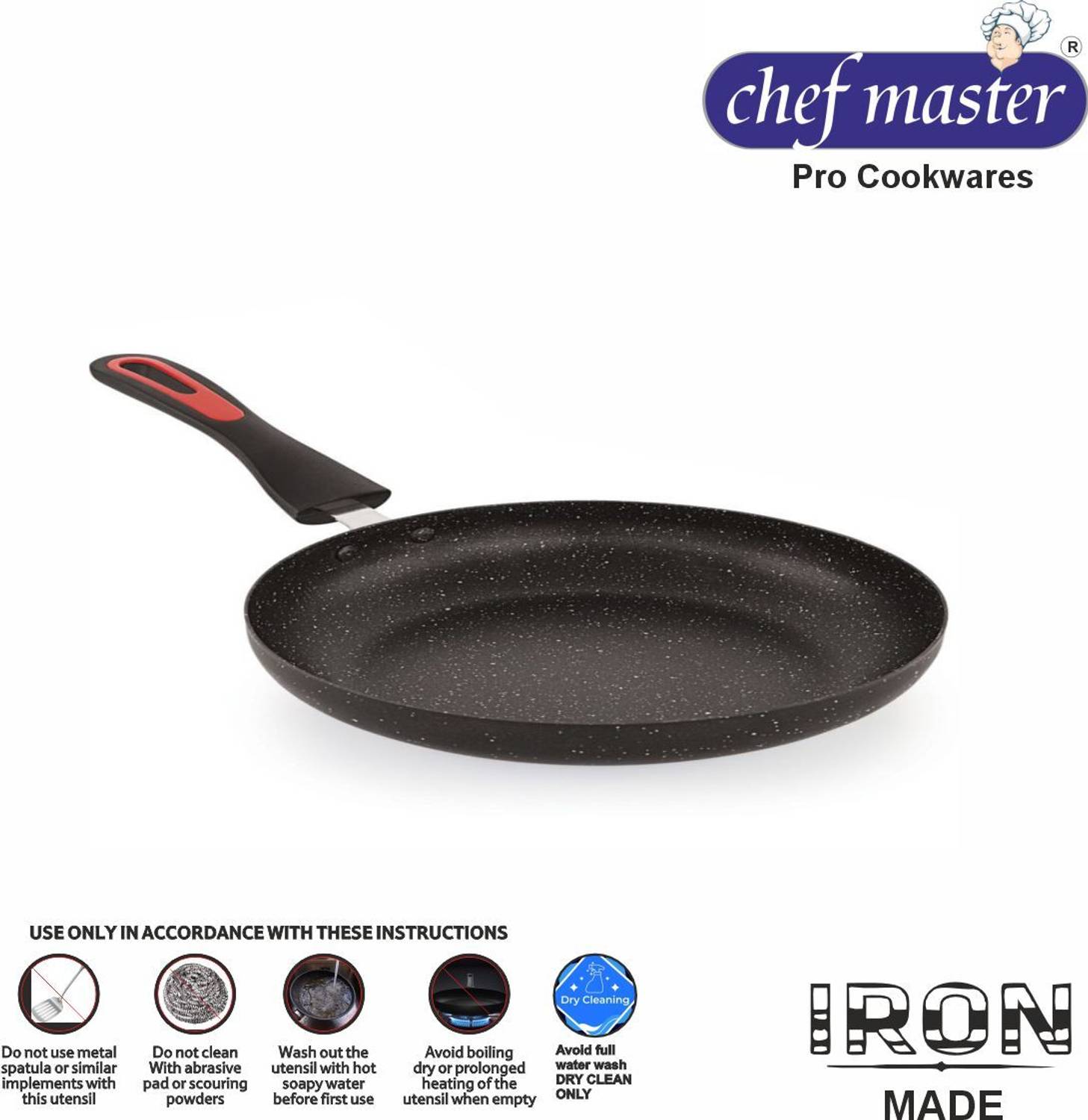 Chefmaster iron-Pro 24 cm Carbon Steel Frying Pan - Image 4